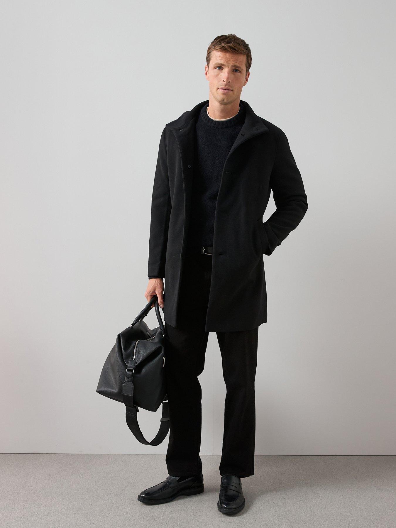 Image 1 of 6 of The Very Collection Funnel Neck Coat - Black