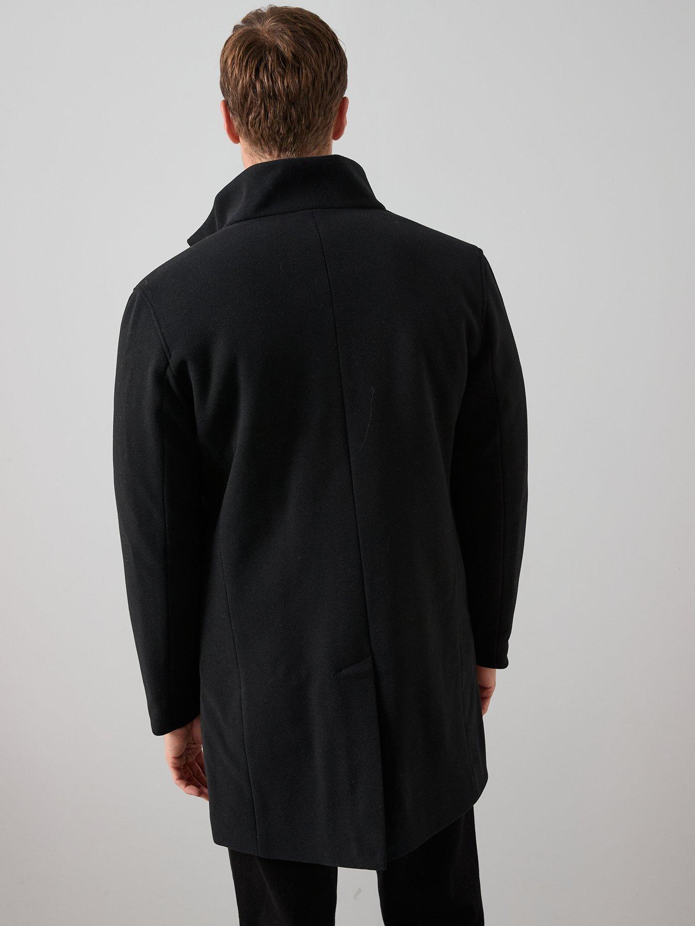 Image 2 of 6 of The Very Collection Funnel Neck Coat - Black