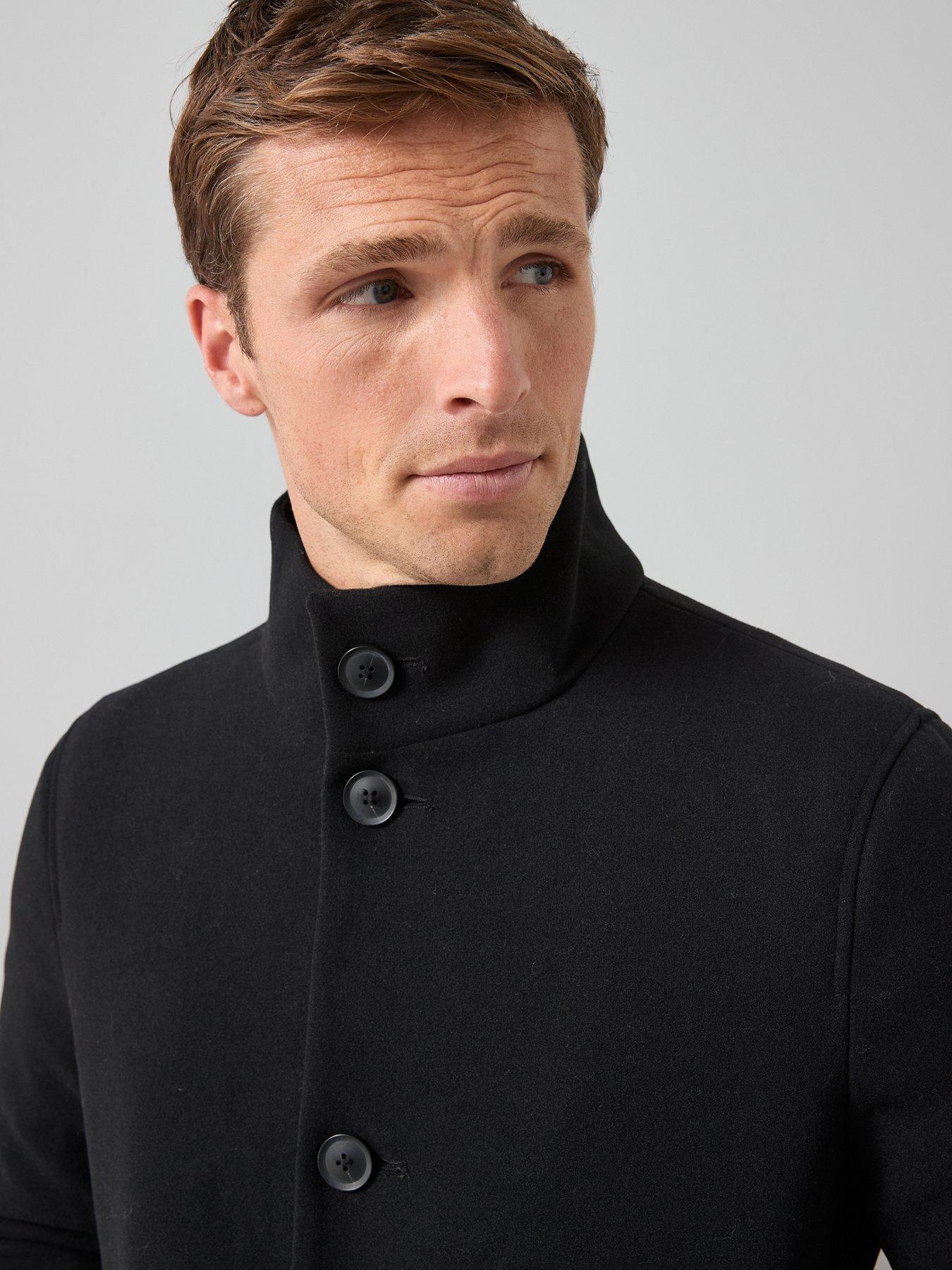 Image 5 of 6 of The Very Collection Funnel Neck Coat - Black