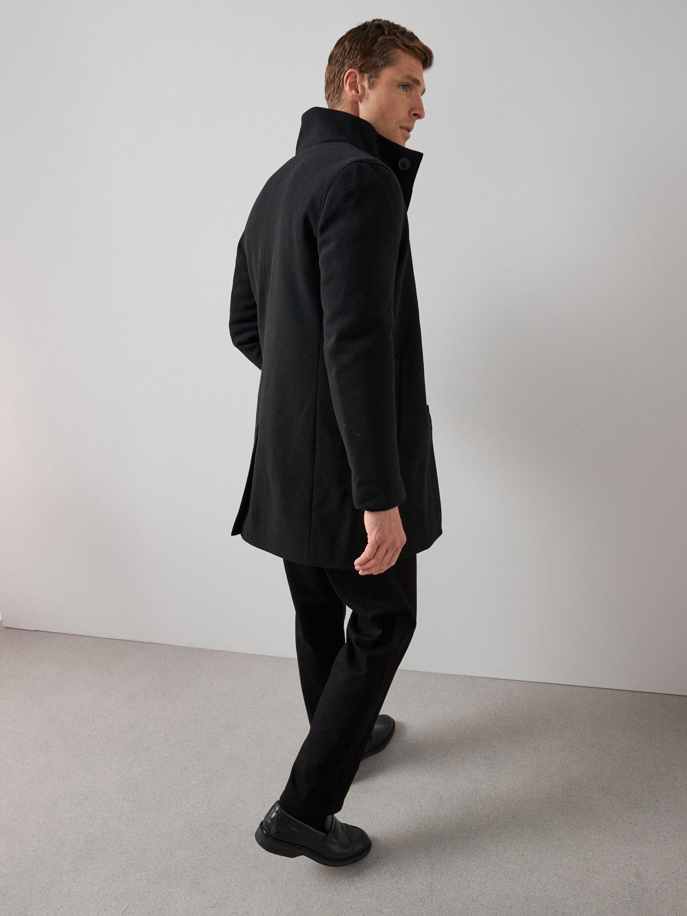 Image 6 of 6 of The Very Collection Funnel Neck Coat - Black