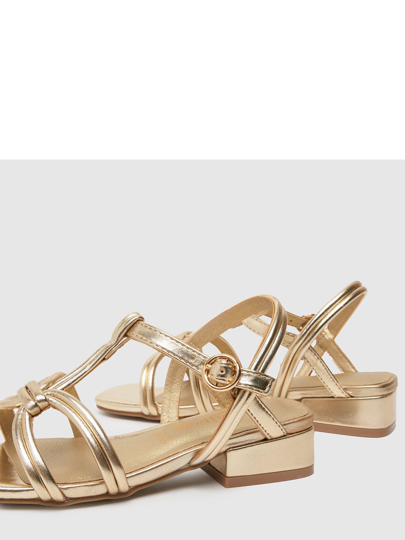 Image 4 of 4 of Schuh Junior Tova Block Heel Sandals - Gold