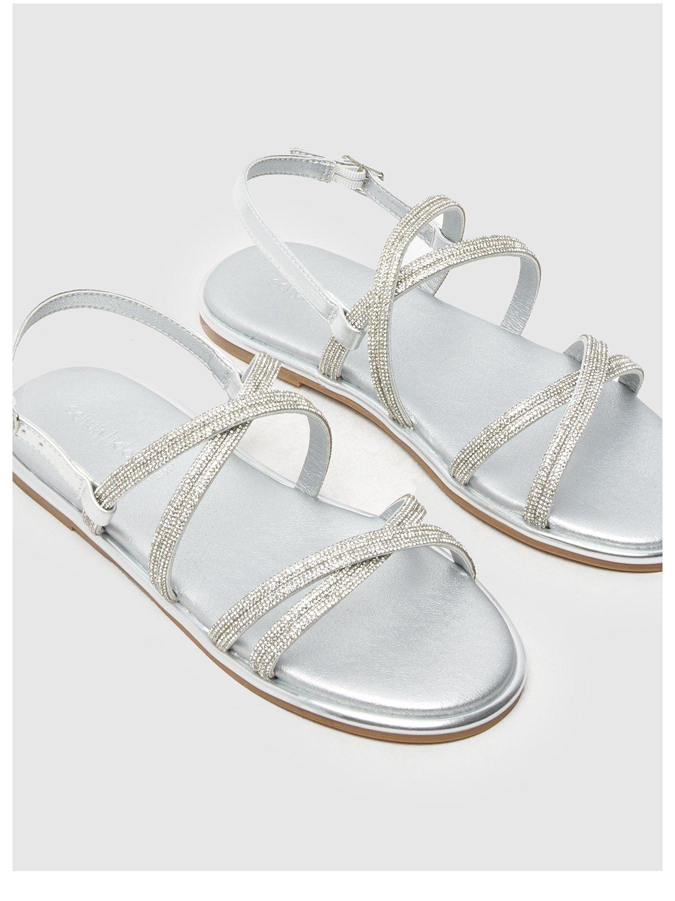 Image 3 of 4 of Schuh Youth Tevy Embellished Sandals - Silver