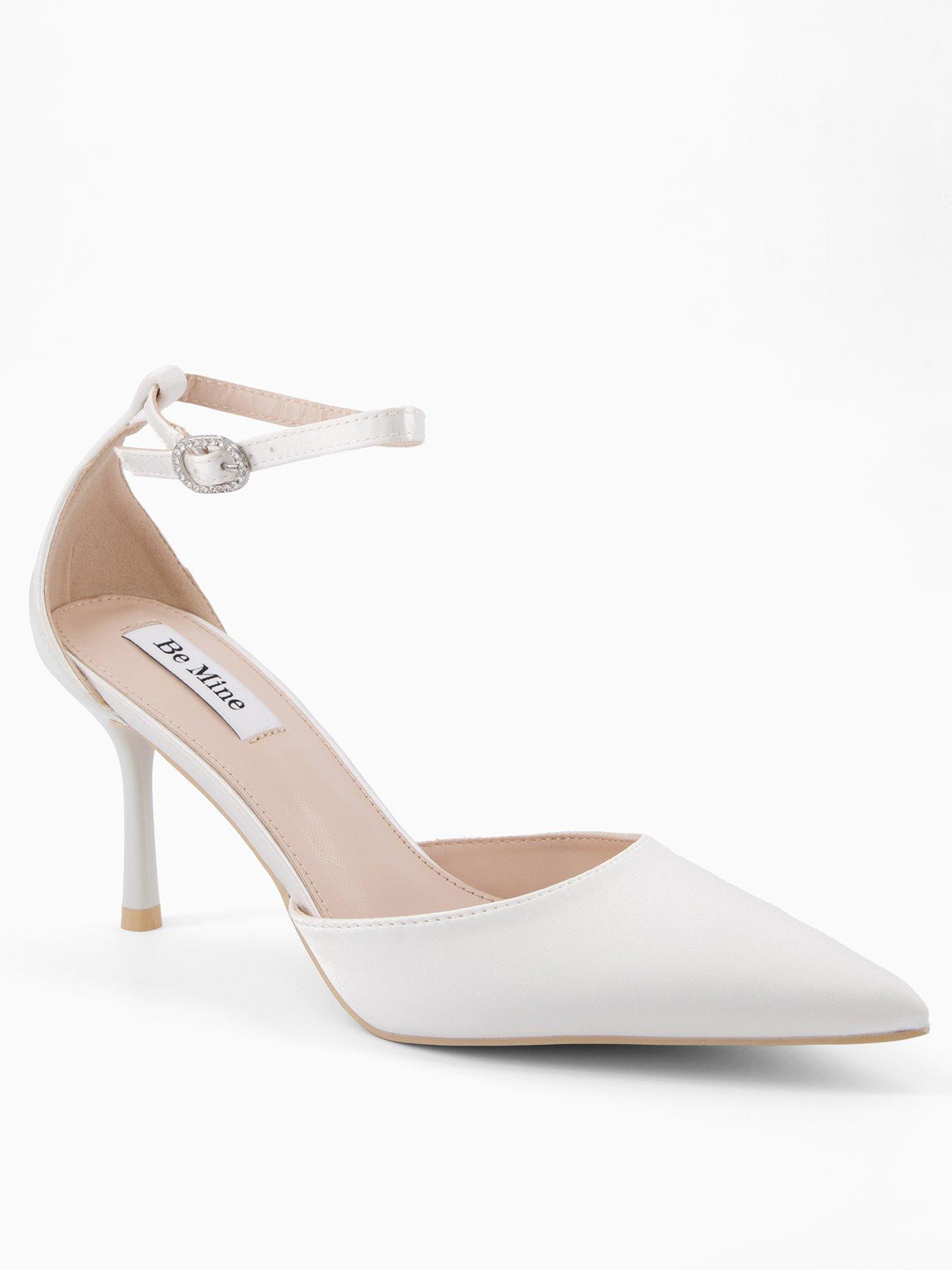 Raid Vennie Lace Detail Kitten Heeled Shoes - White