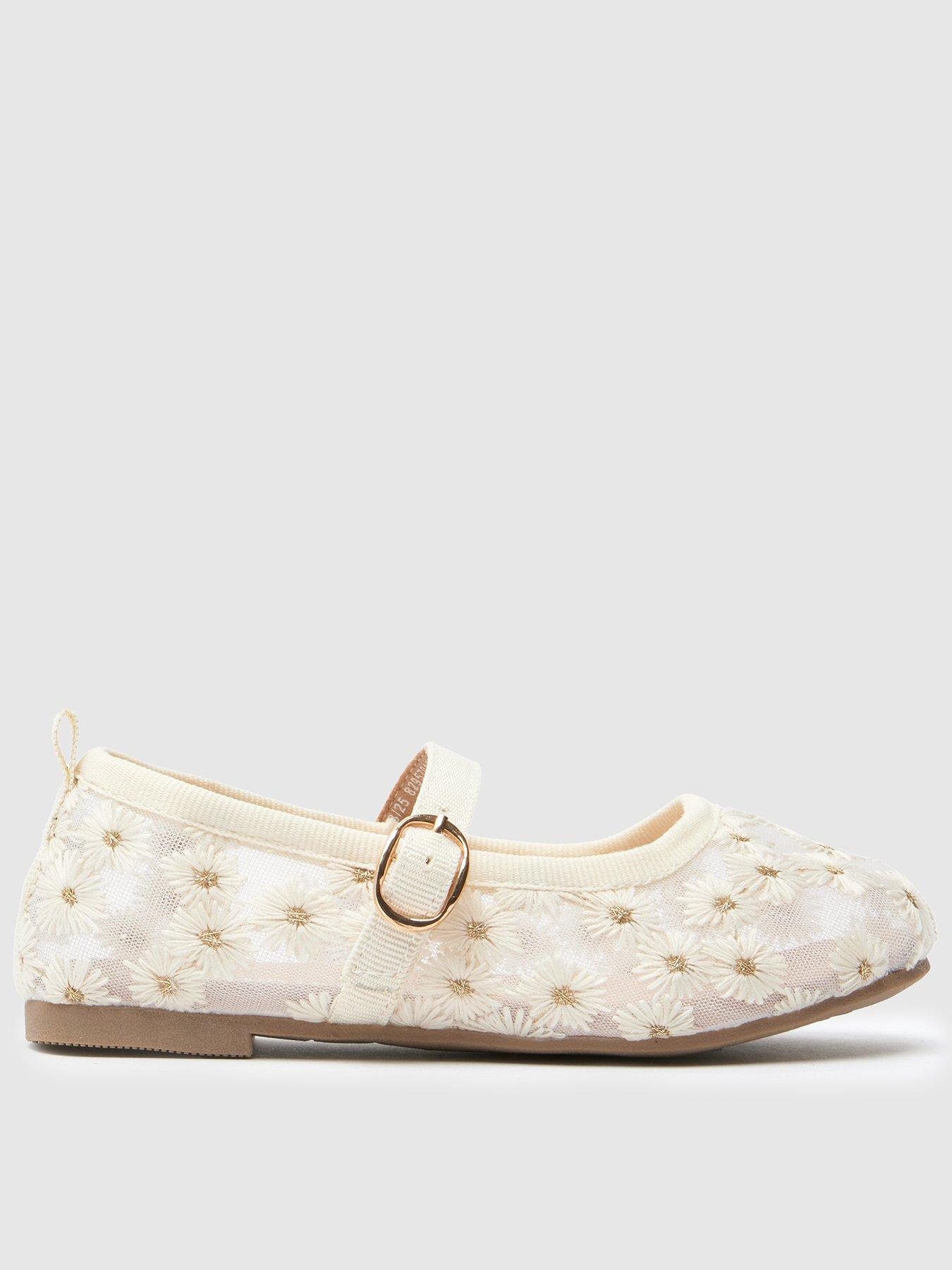 Image 1 of 4 of Schuh Toddler Lenora Flower Ballerina - White