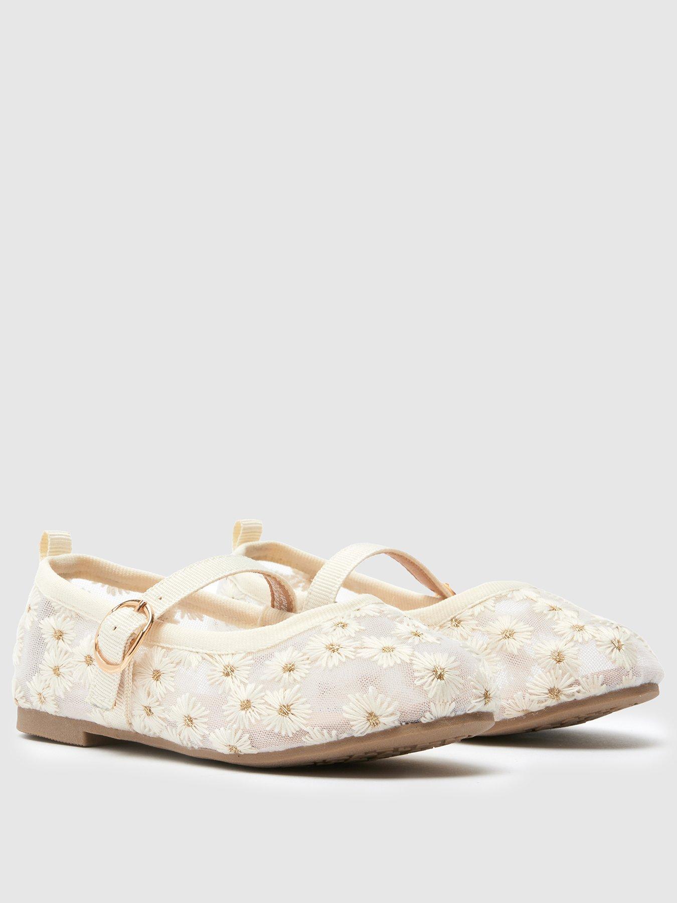 Image 2 of 4 of Schuh Toddler Lenora Flower Ballerina - White