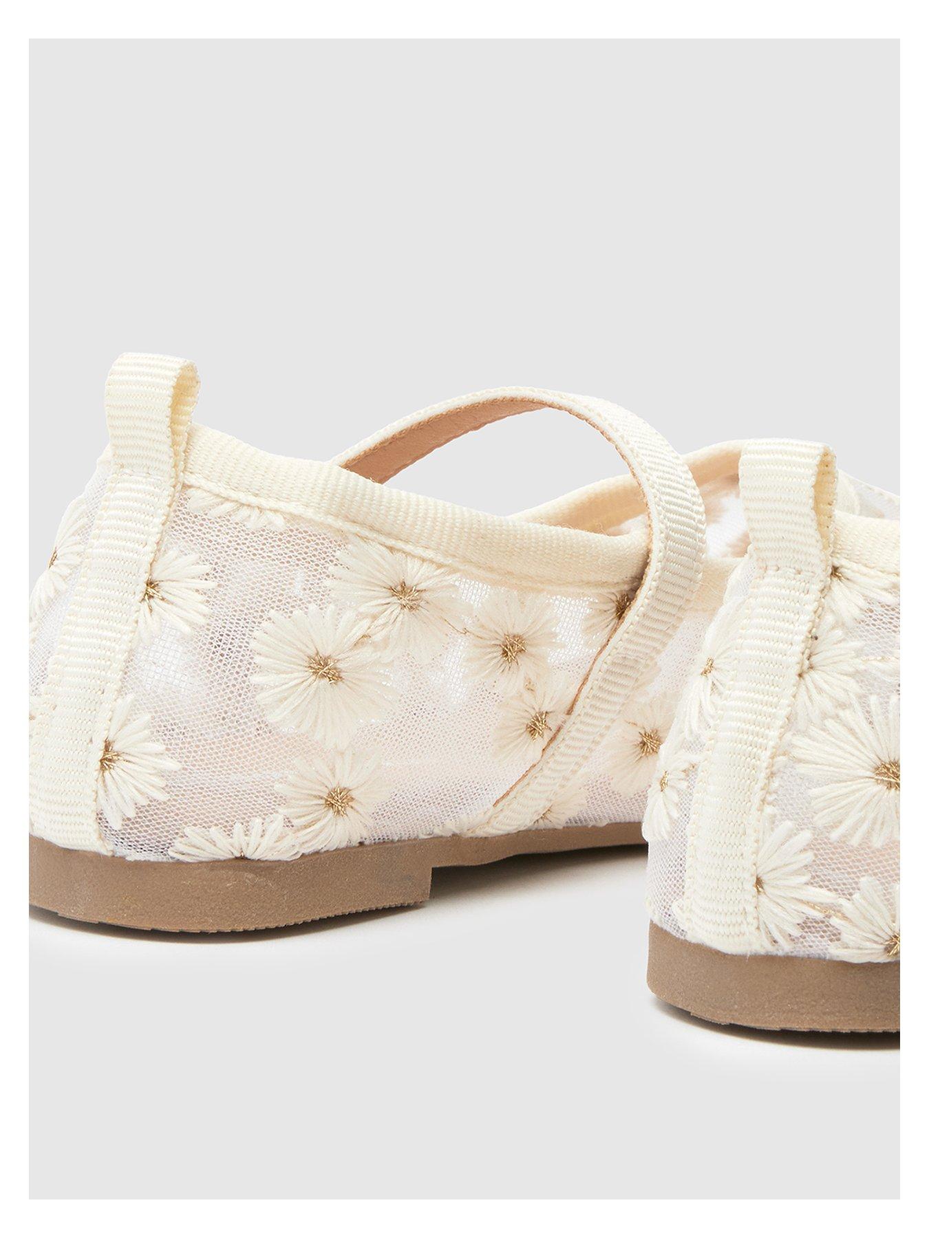 Image 4 of 4 of Schuh Toddler Lenora Flower Ballerina - White