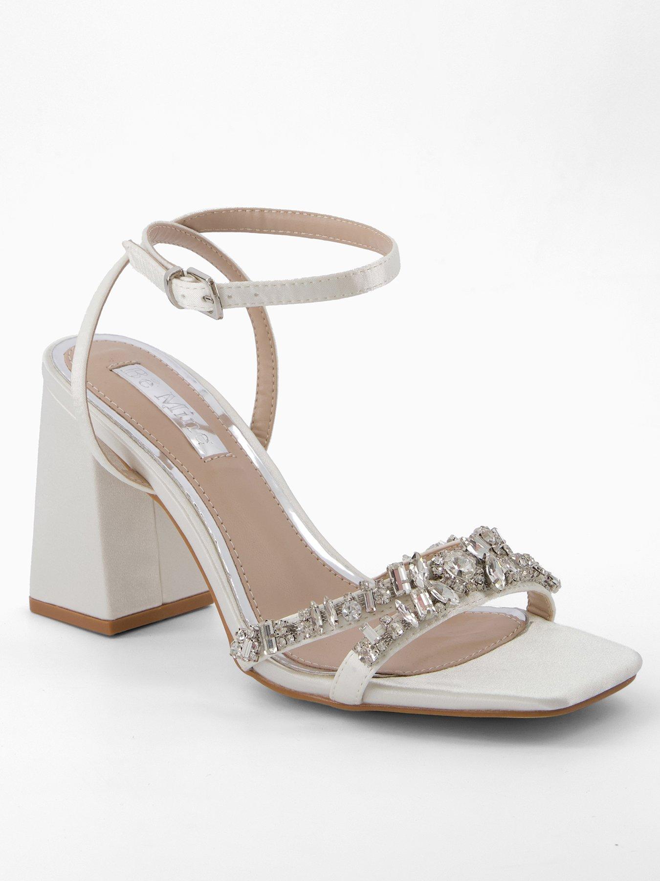 Raid Be Mine Wide Fit Teoni Embellished Heeled Sandal - White