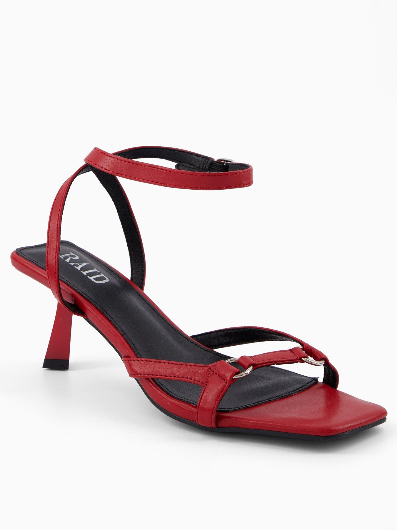 Image 1 of 5 of Raid Macie Mid Heel Sandal - Red