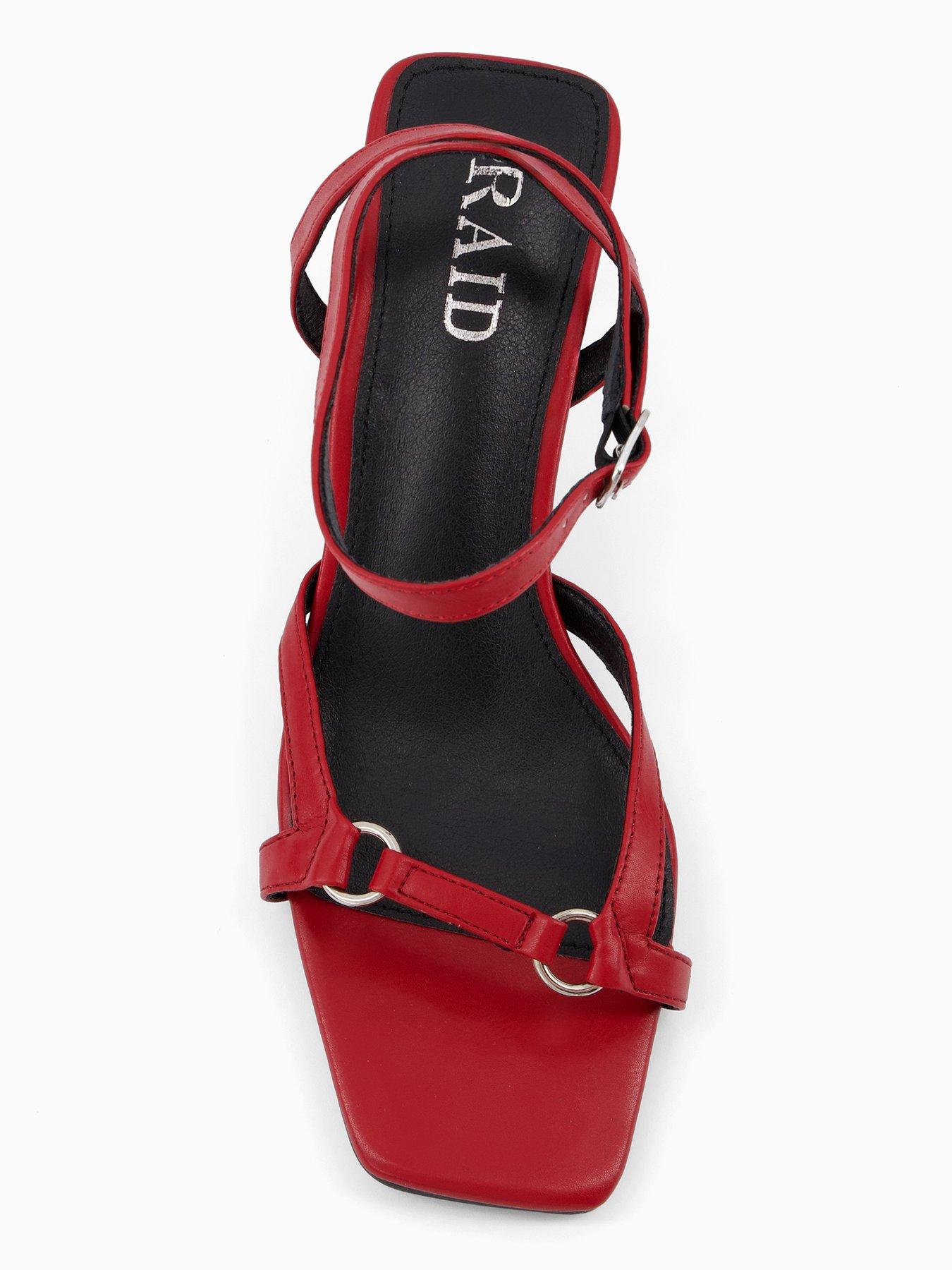 Image 3 of 5 of Raid Macie Mid Heel Sandal - Red