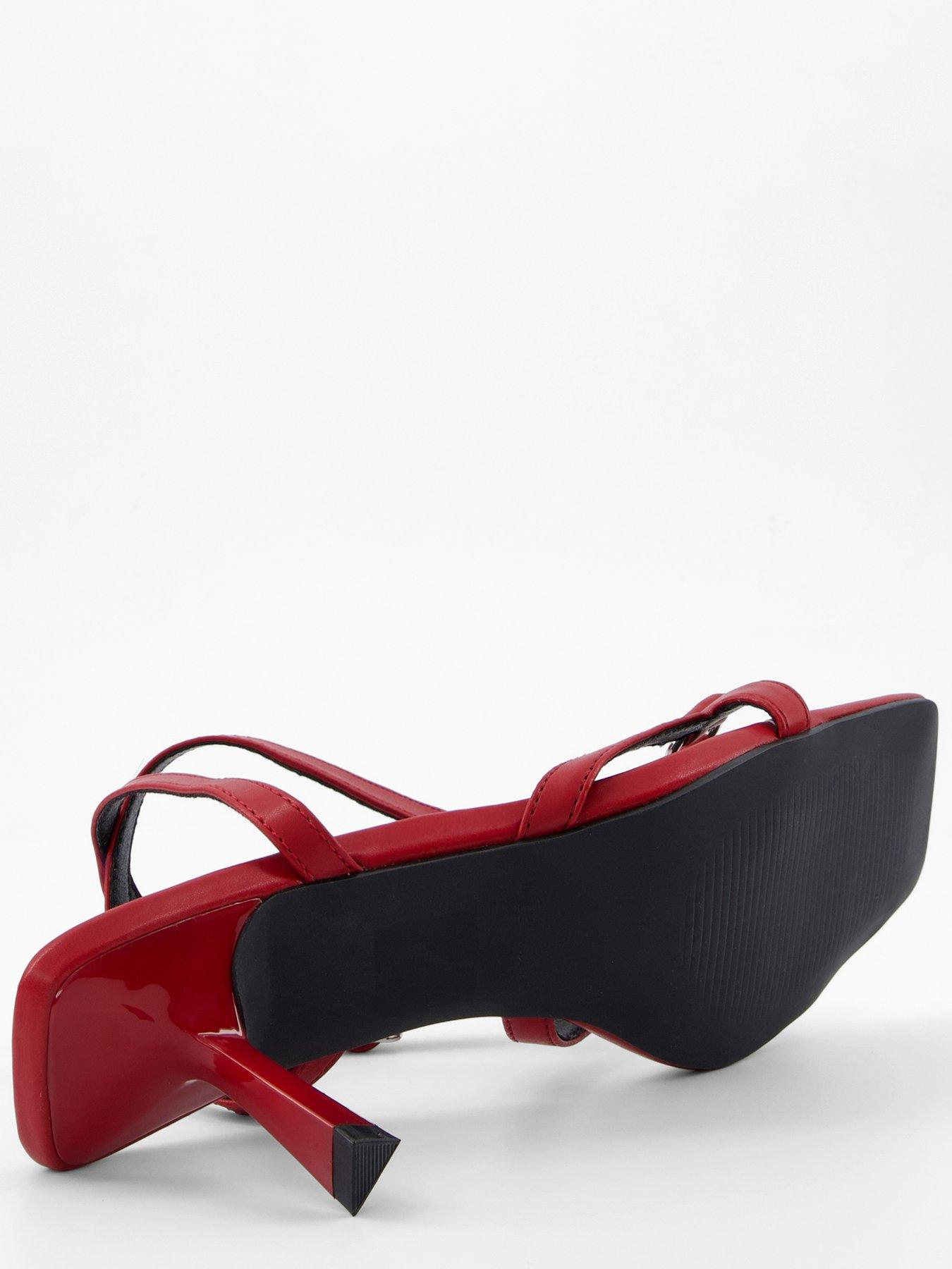 Image 4 of 5 of Raid Macie Mid Heel Sandal - Red