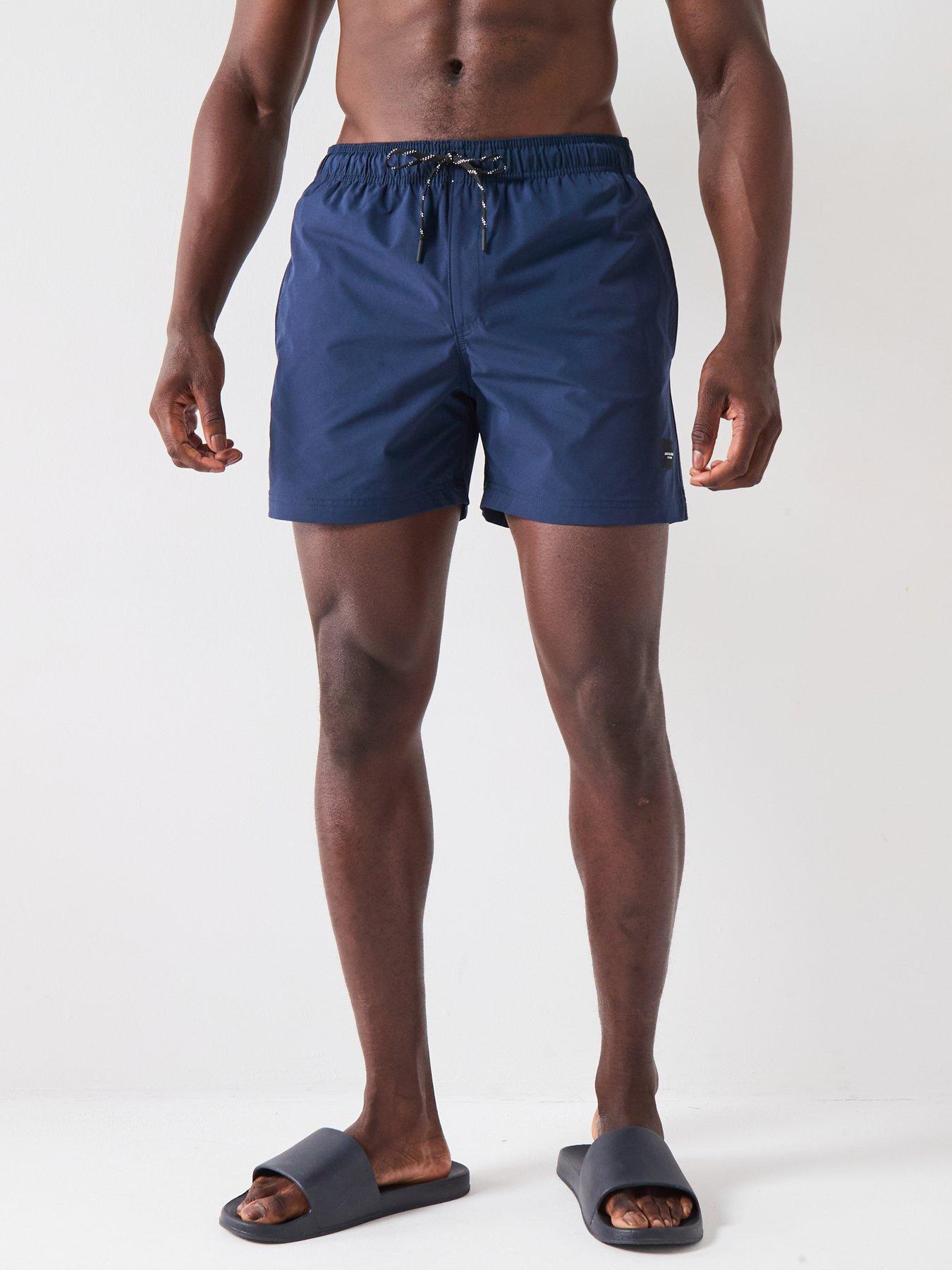 Image of Jack & Jones Maui Logo Print Swim Shorts - Navy Blazer