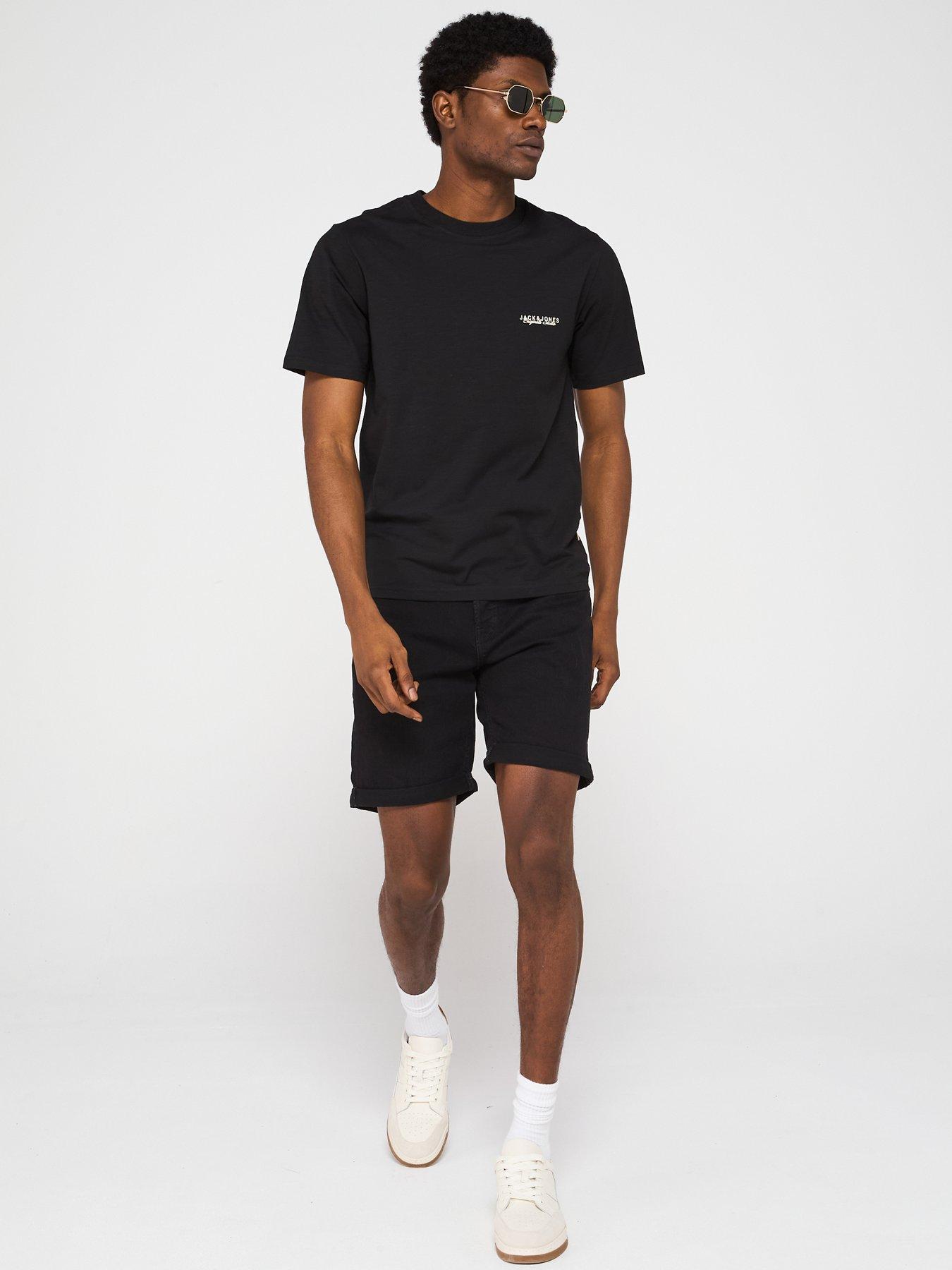 Image 3 of 4 of Jack & Jones Canguu Slub Element Back Short Sleeve T-Shirt - Black