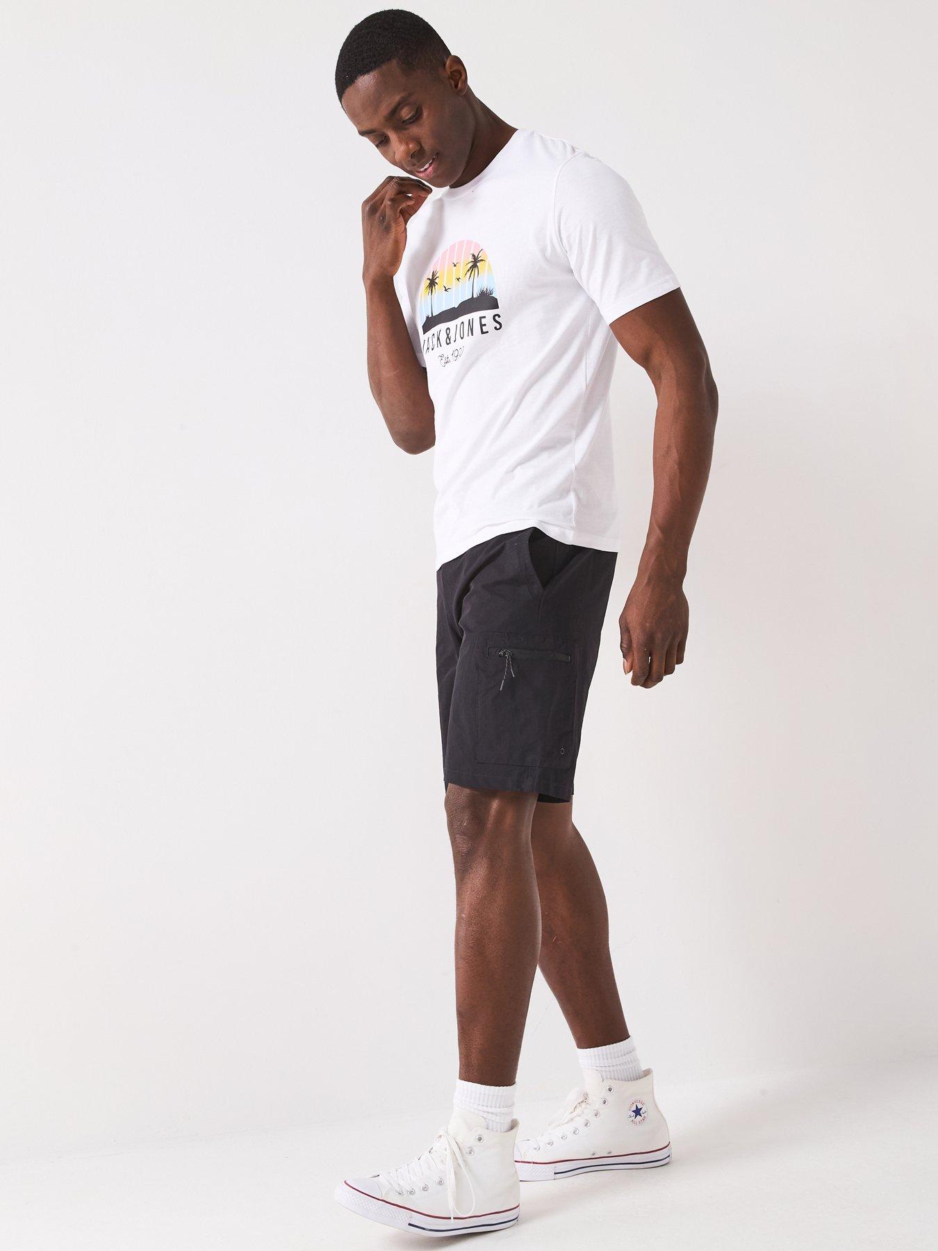 Image 5 of 5 of Jack & Jones Jaiden Marcher Cargo Shorts - Black