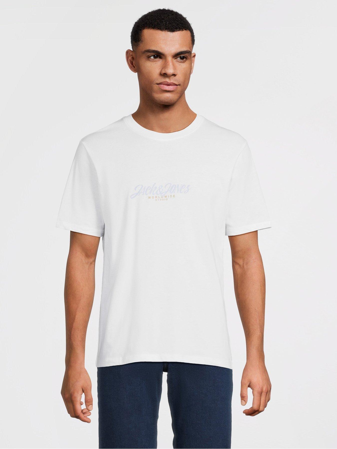 Image 2 of 7 of Jack & Jones Jortavira 3 Pack Scripted Short Sleeve T-Shirts - Multi Skyway