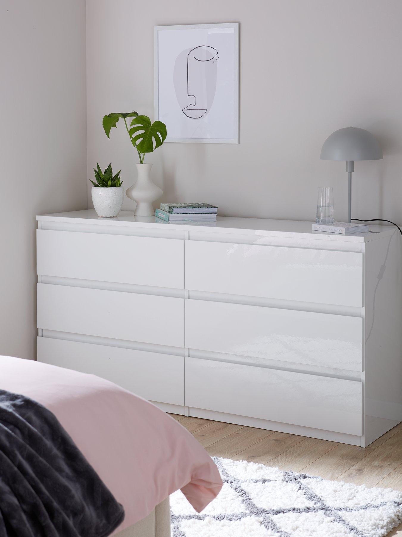 The Very Collection Layton Gloss 6 Drawer Chest - White - FSC® Certified