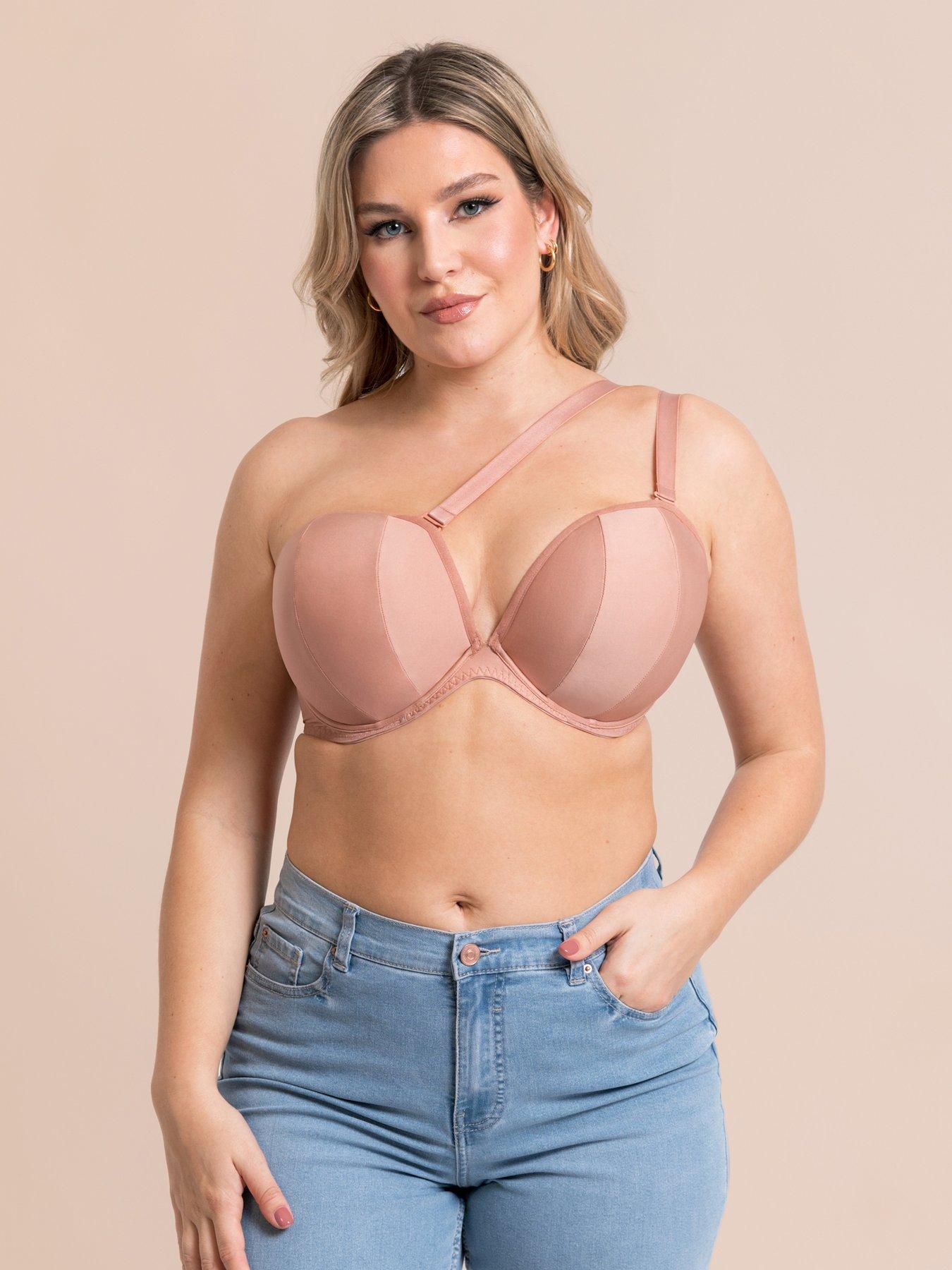 Image 1 of 6 of Curvy Kate Curvy Kate Superhero Multiway Padded Plunge Bra - Latte
