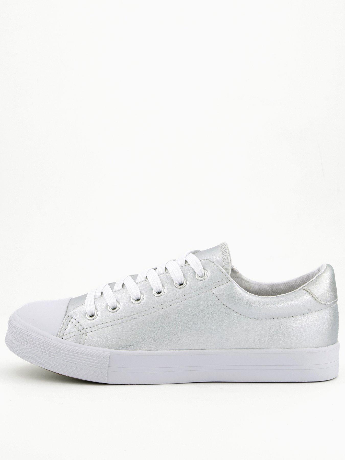 V by Very Metallic Trainers - Silver
