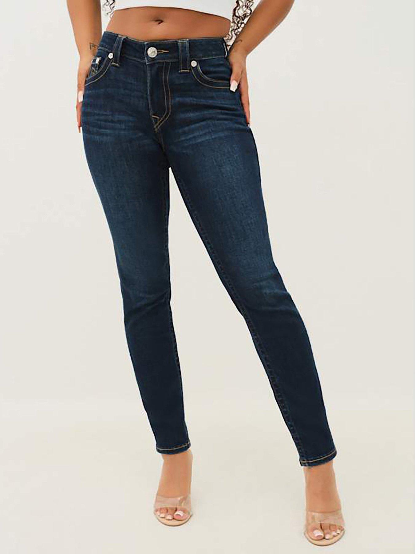 TRUE RELIGION Jennie Midi Rise Curvy Skinny Jeans - Dark Wash