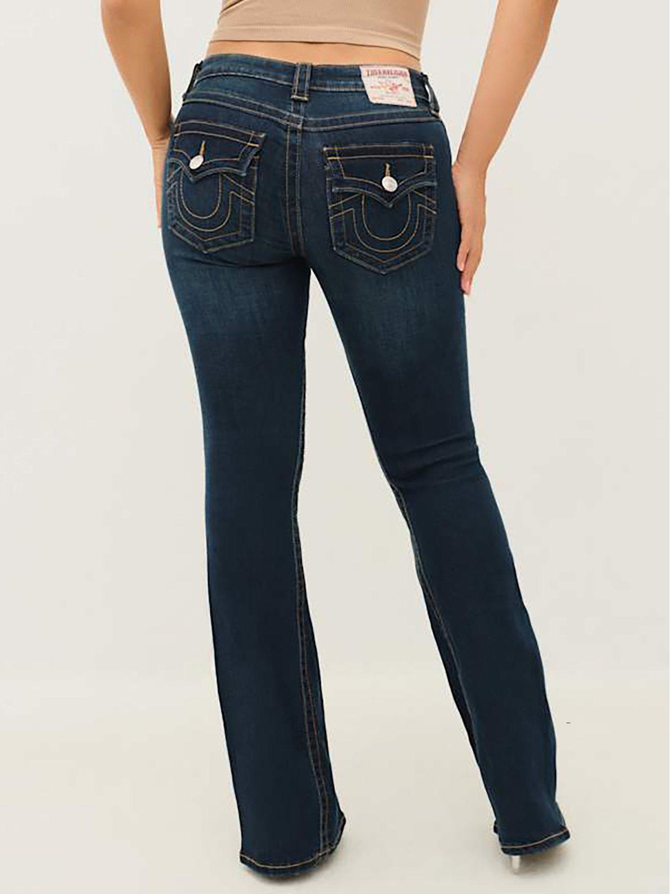 Image 2 of 5 of TRUE RELIGION Joey Midi Rise Flare Jeans - Dark Wash