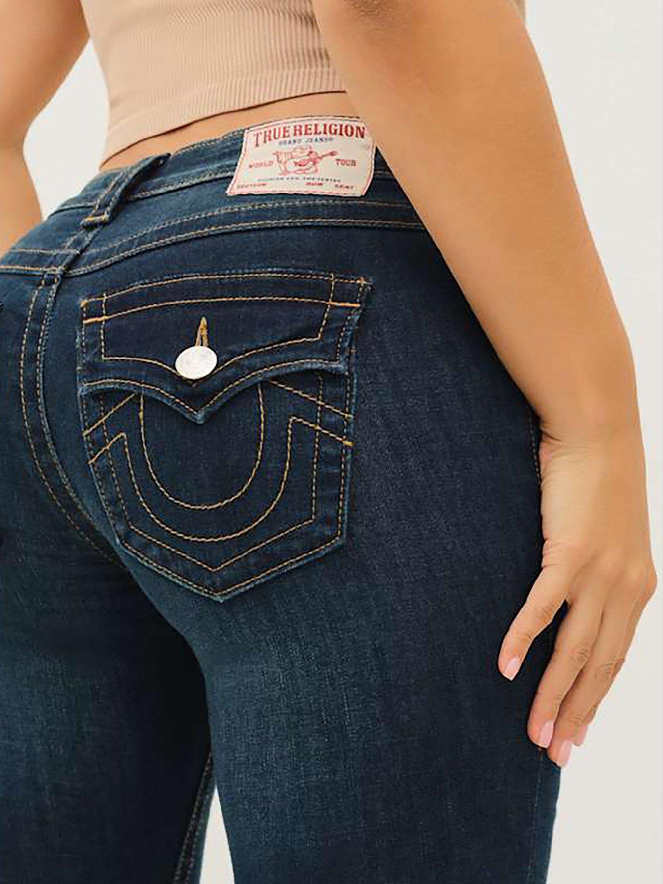 Image 5 of 5 of TRUE RELIGION Joey Midi Rise Flare Jeans - Dark Wash