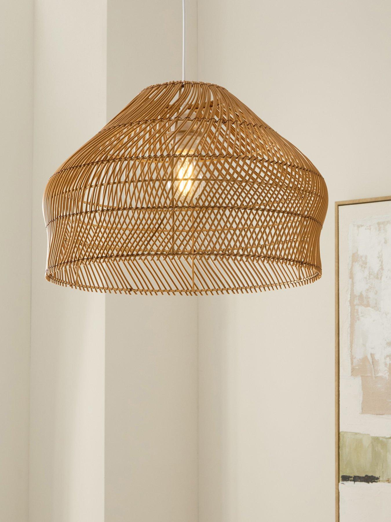 Image 1 of 6 of Michelle Keegan Home Mk Rattan Easy Fit Shade With Poly Material 45Cm
