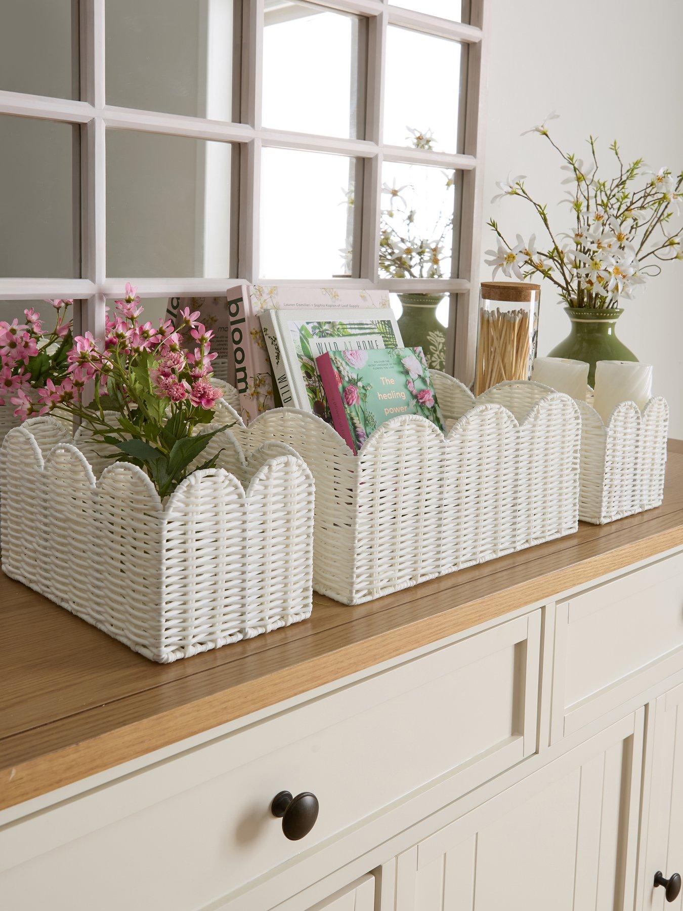 Very Home Set of 3 Scallop Storage Baskets