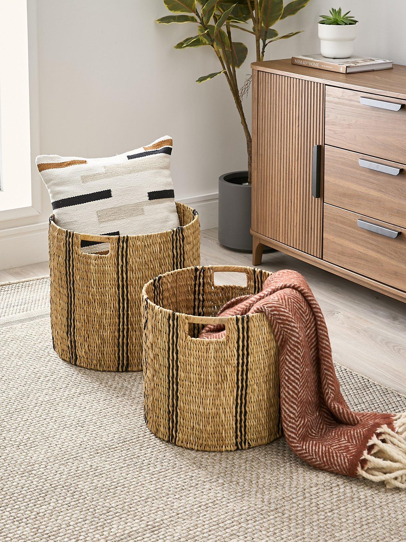Very Home Set of 2 Stripe Basket