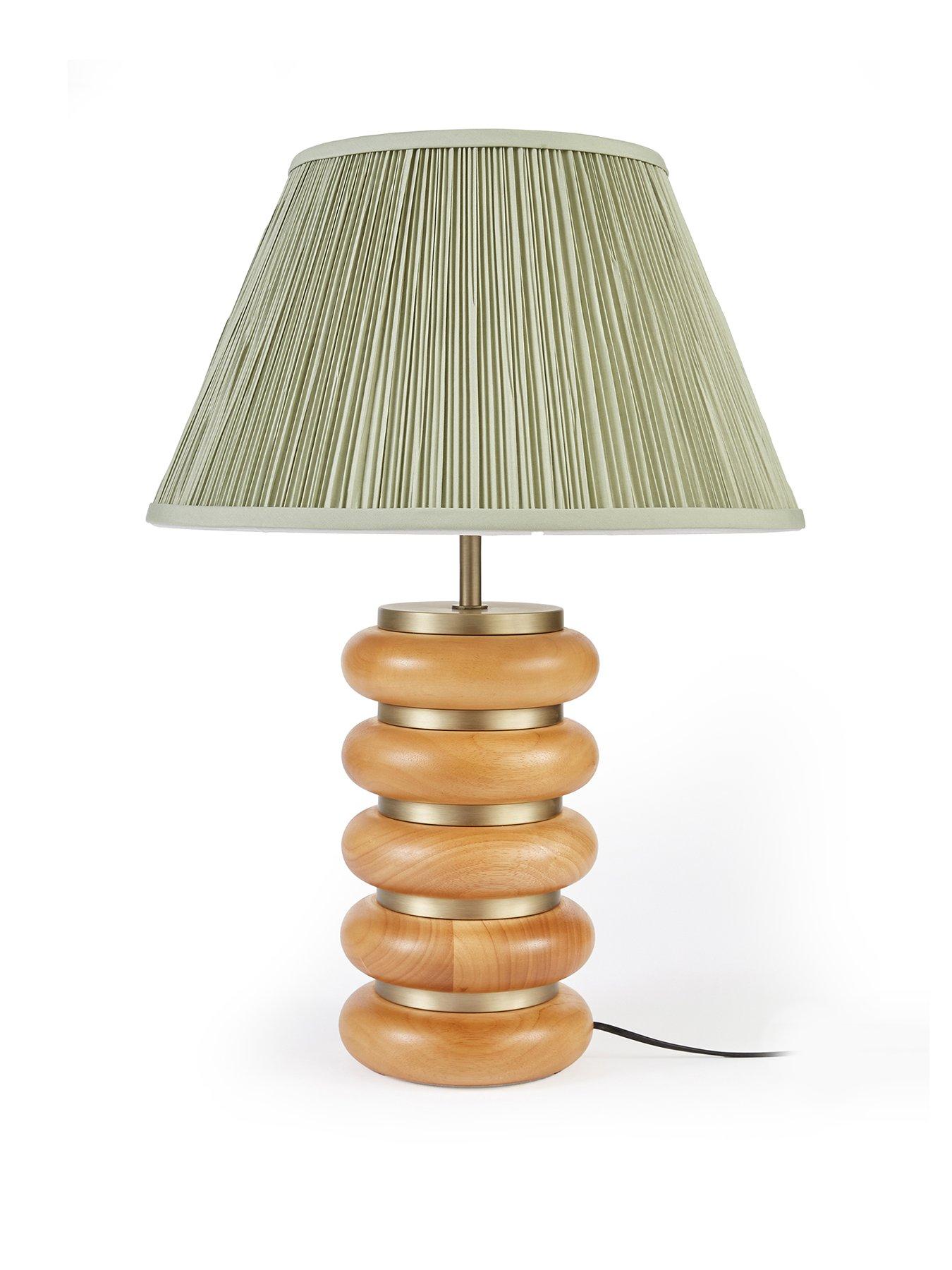 Image 2 of 4 of Michelle Keegan Home MK Ribbed Wooden Table Lamp