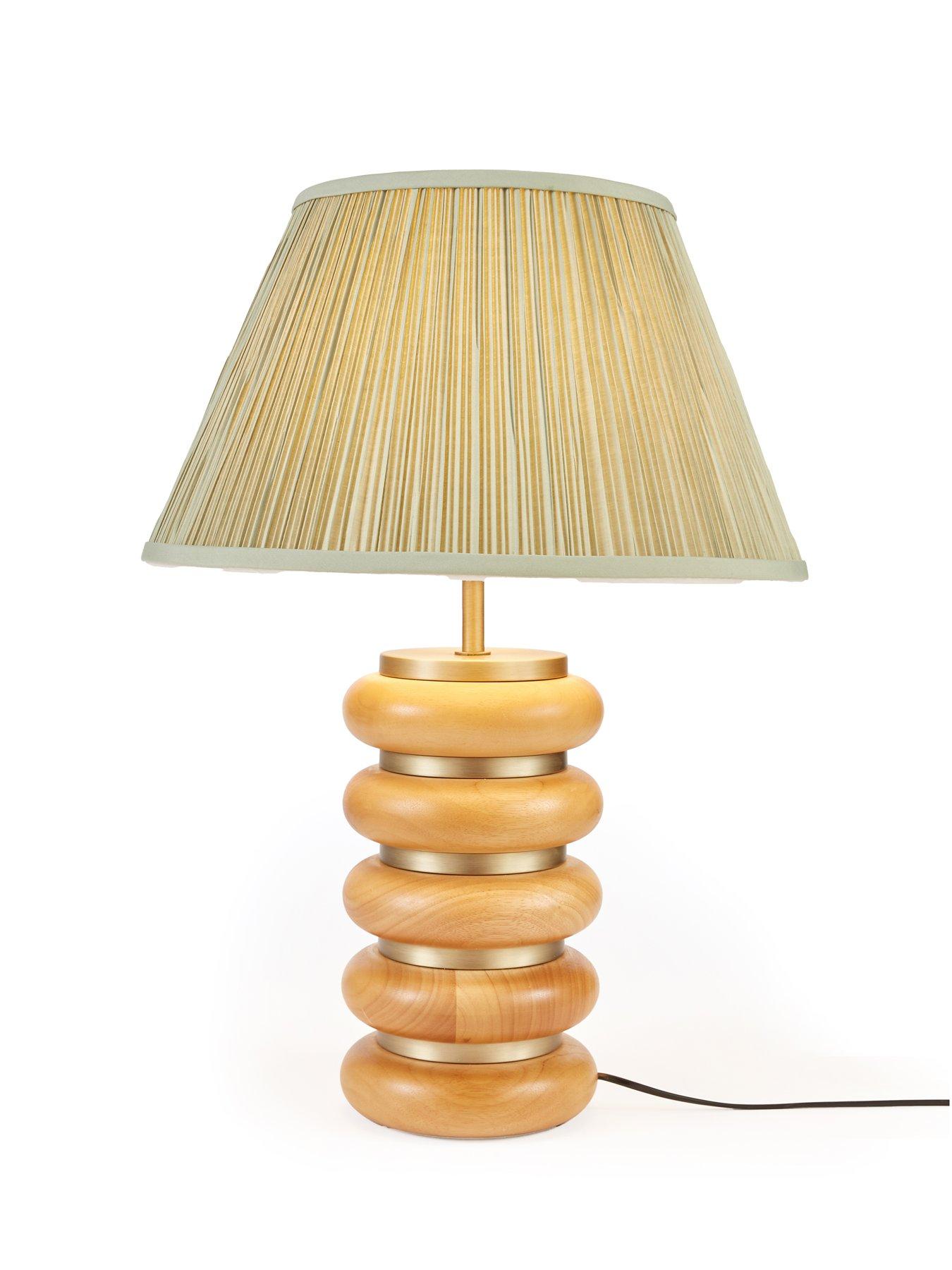 Image 3 of 4 of Michelle Keegan Home MK Ribbed Wooden Table Lamp