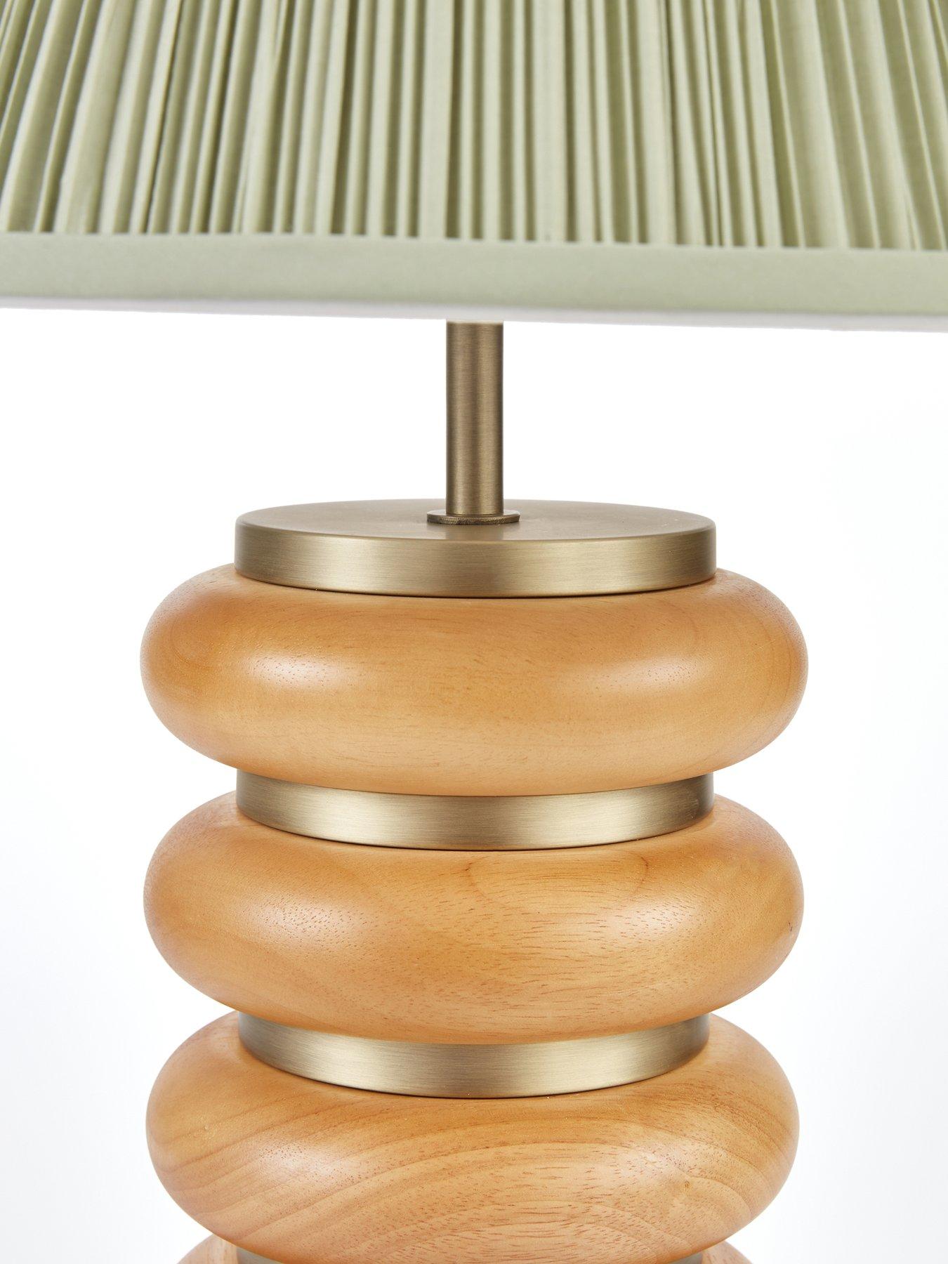 Image 4 of 4 of Michelle Keegan Home MK Ribbed Wooden Table Lamp