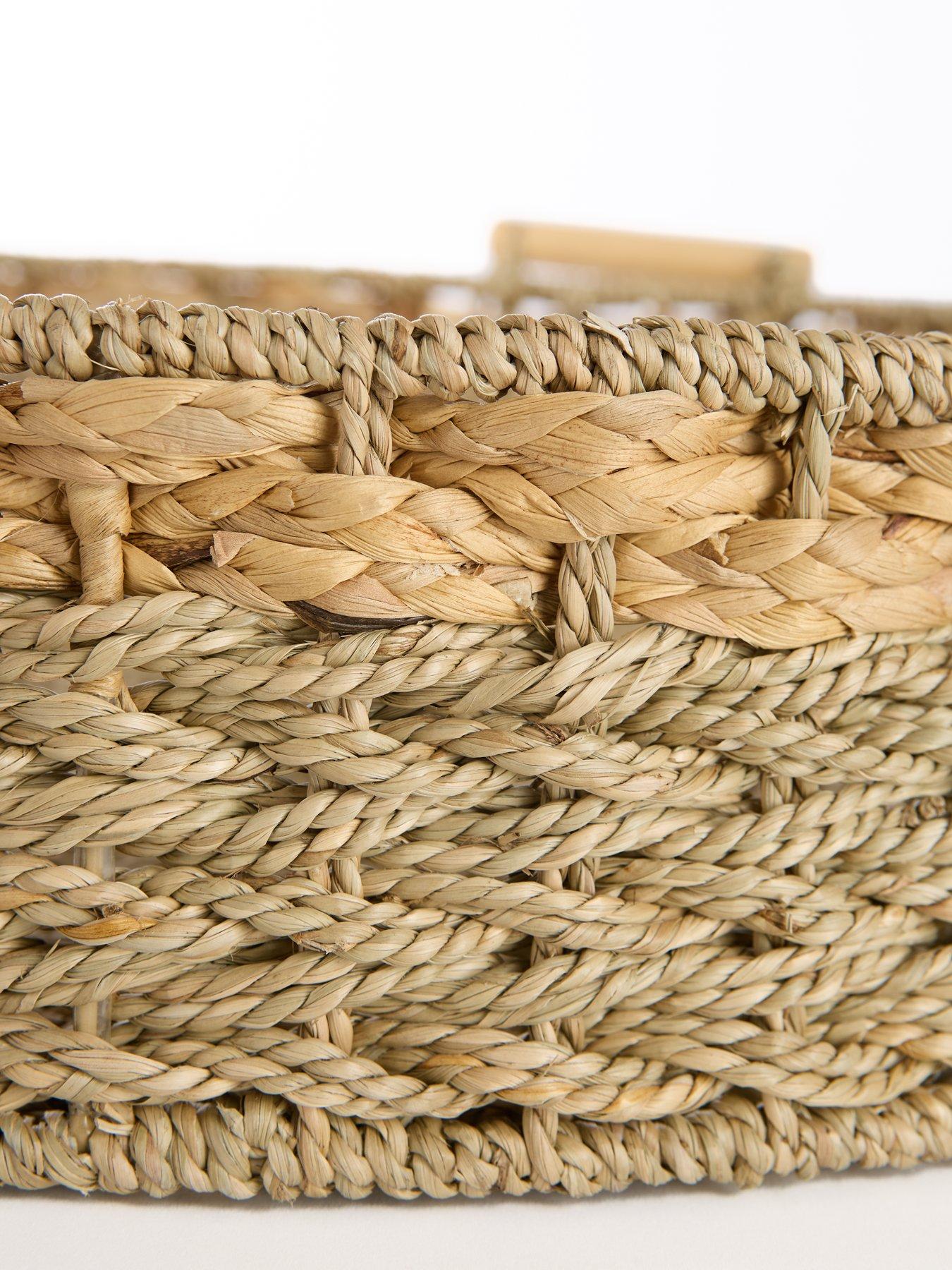 Image 5 of 7 of The Very Collection Large Round Seagrass Tray with Handles 50cm