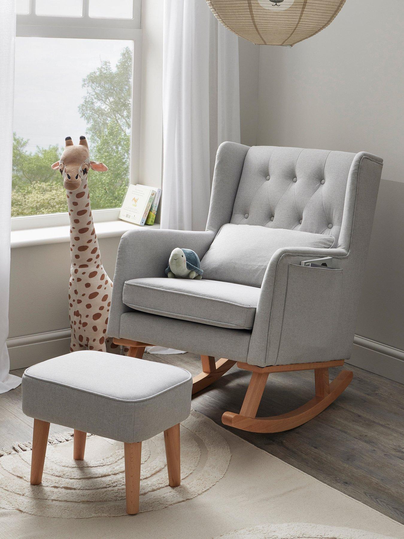 Babymore Lux Nursing Chair with Stool - Grey