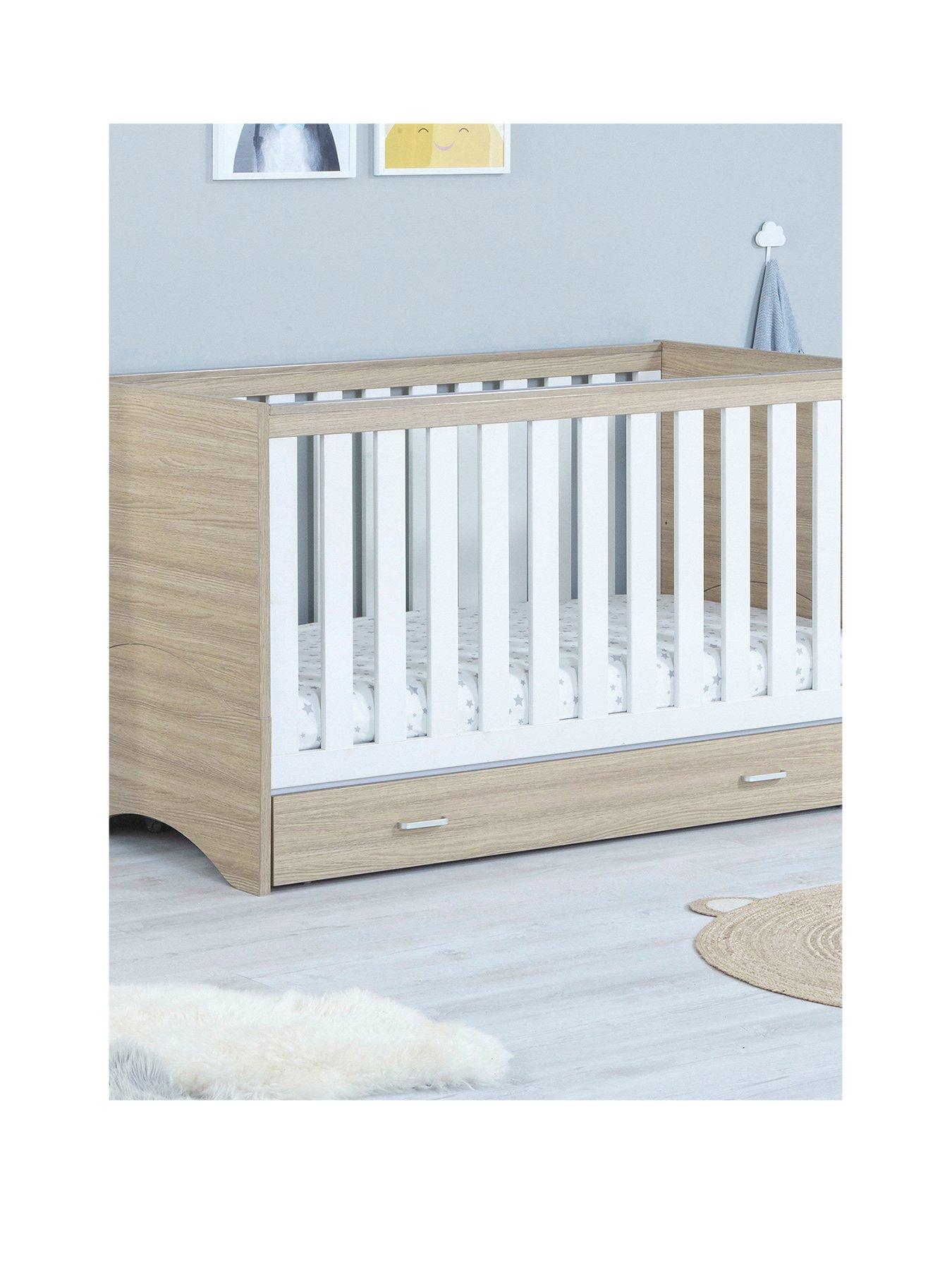 Image 3 of 6 of Babymore Veni 3 Piece Room Sets with Drawer - Oak White