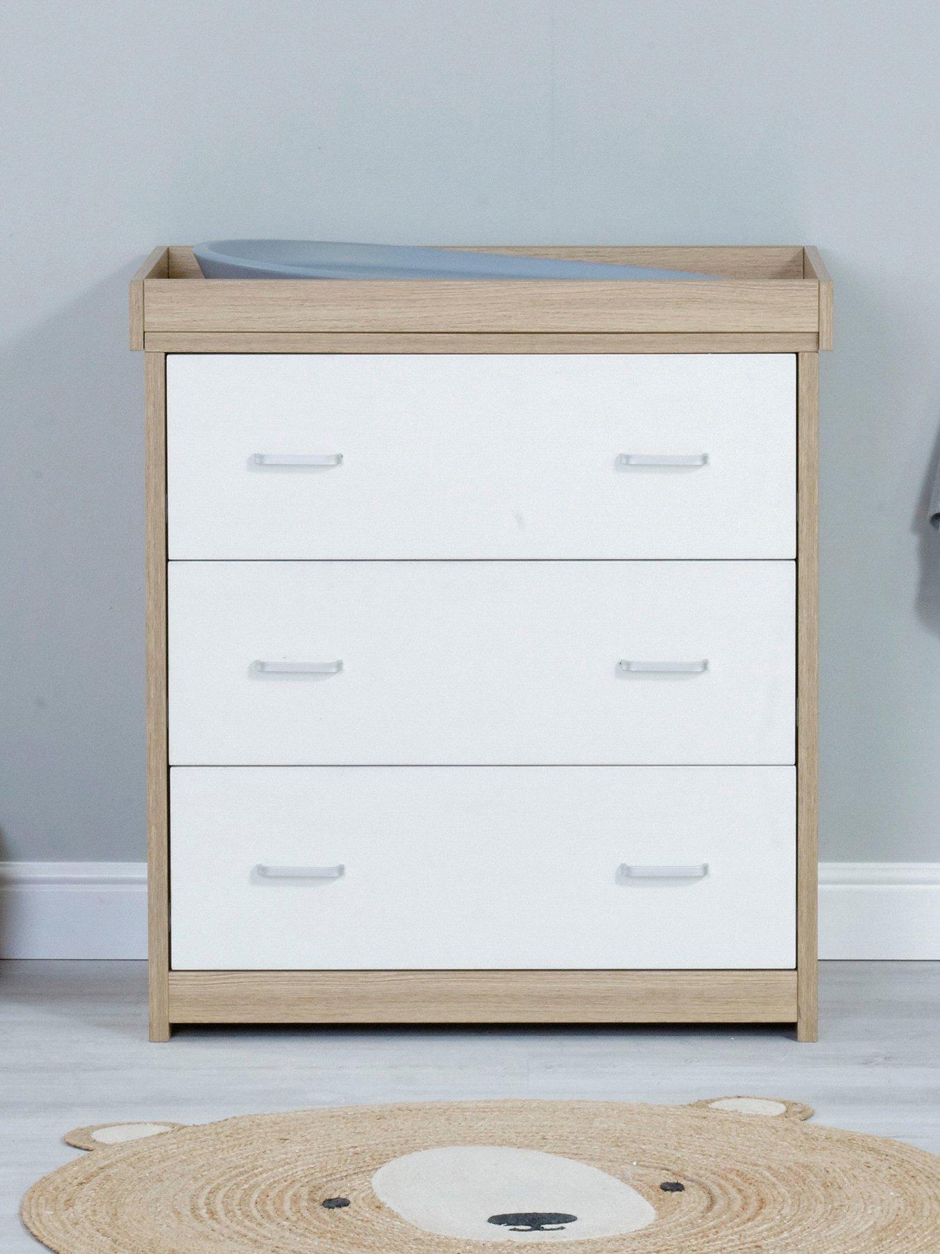 Image 4 of 6 of Babymore Veni 3 Piece Room Sets with Drawer - Oak White