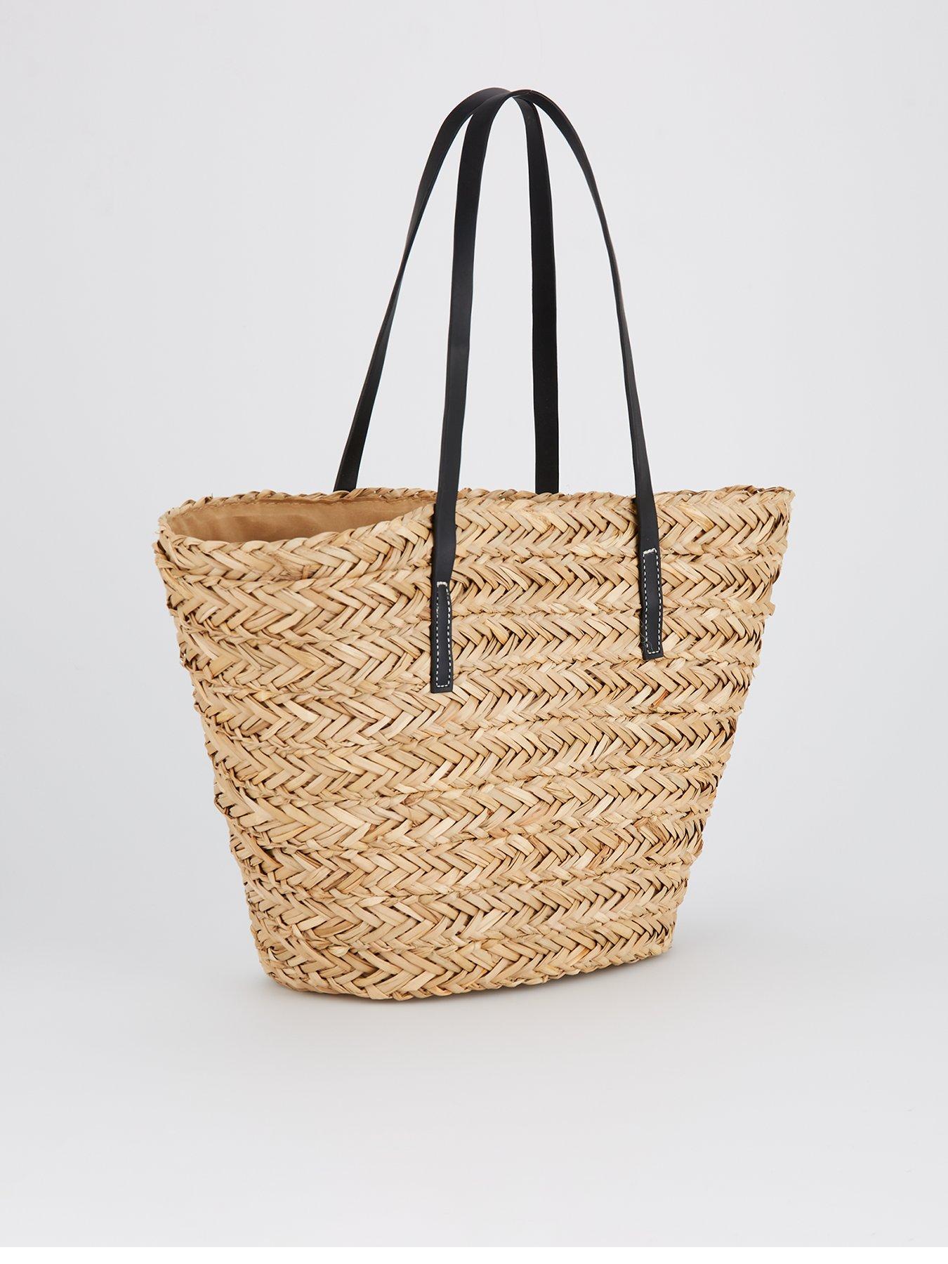 Image 3 of 5 of PIECES Woven Beach Shopper Bag - Brown