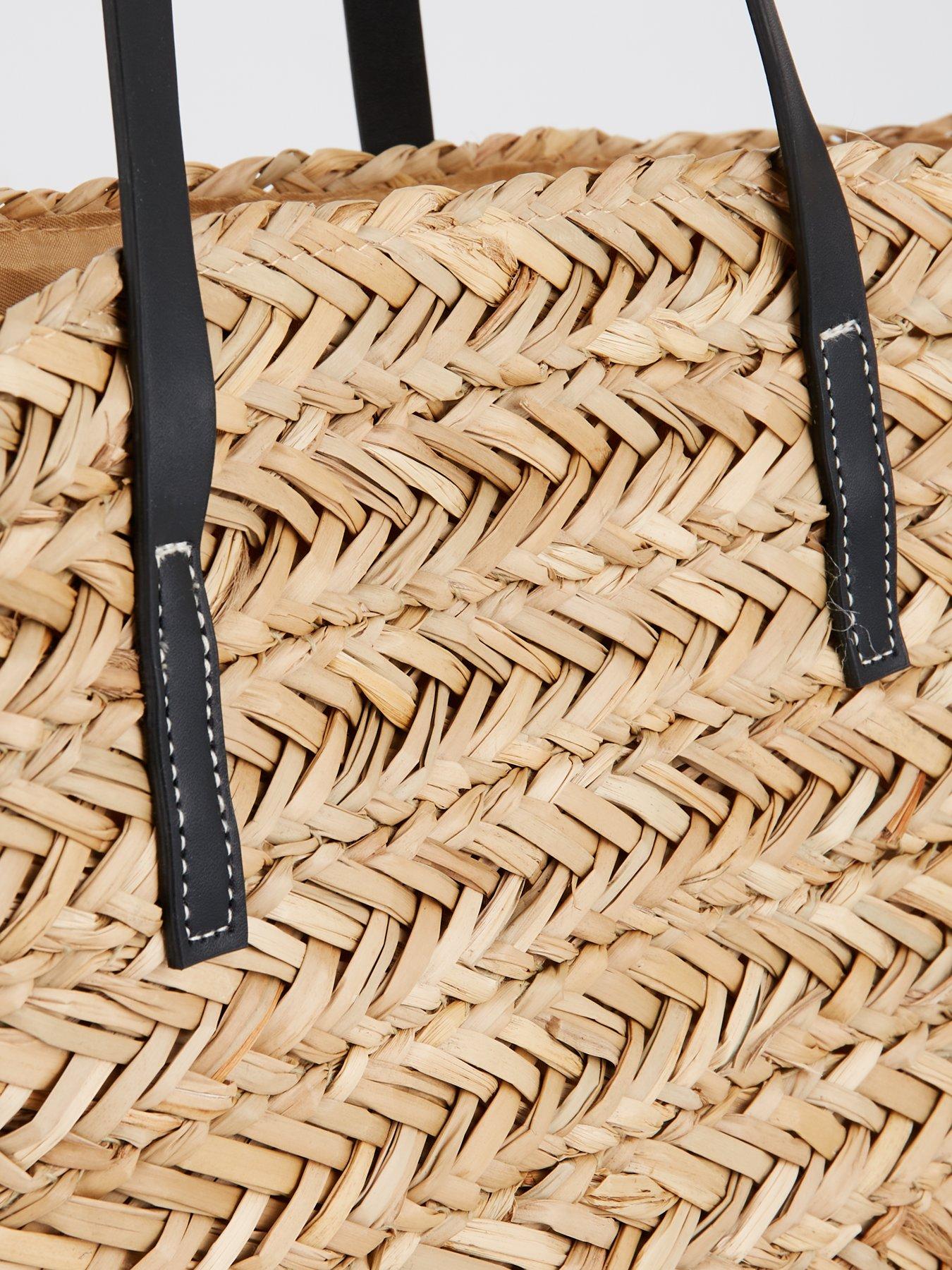 Image 4 of 5 of PIECES Woven Beach Shopper Bag - Brown
