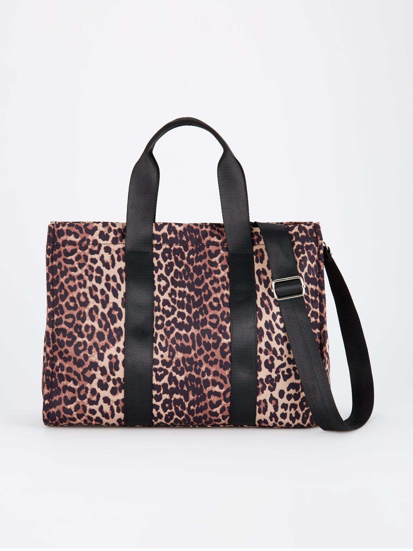 Image 1 of 4 of PIECES Leopard Print Shopper Bag - Multi