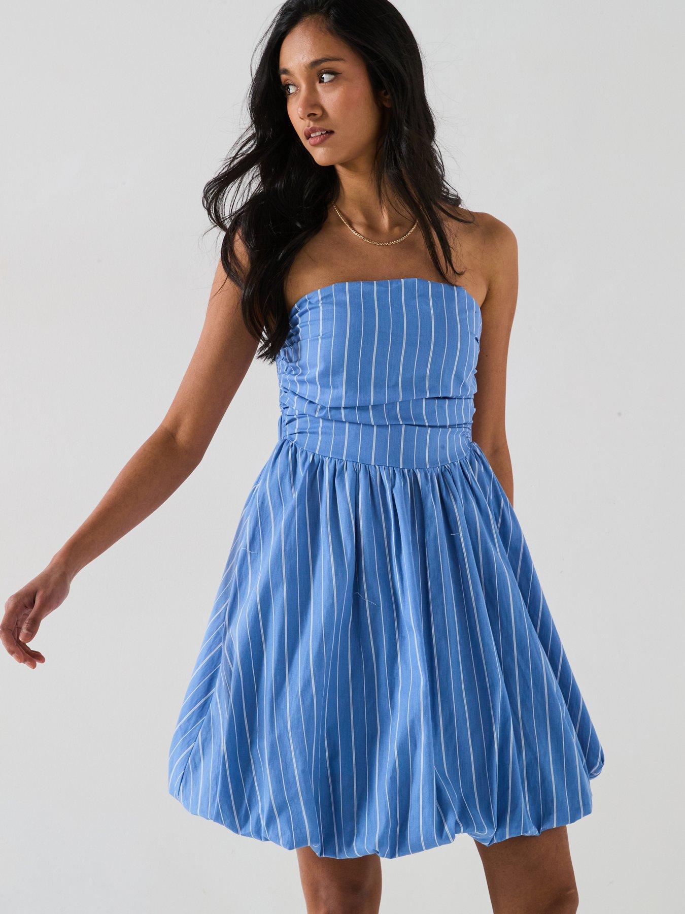 Only Strapless Mini Dress - Blue