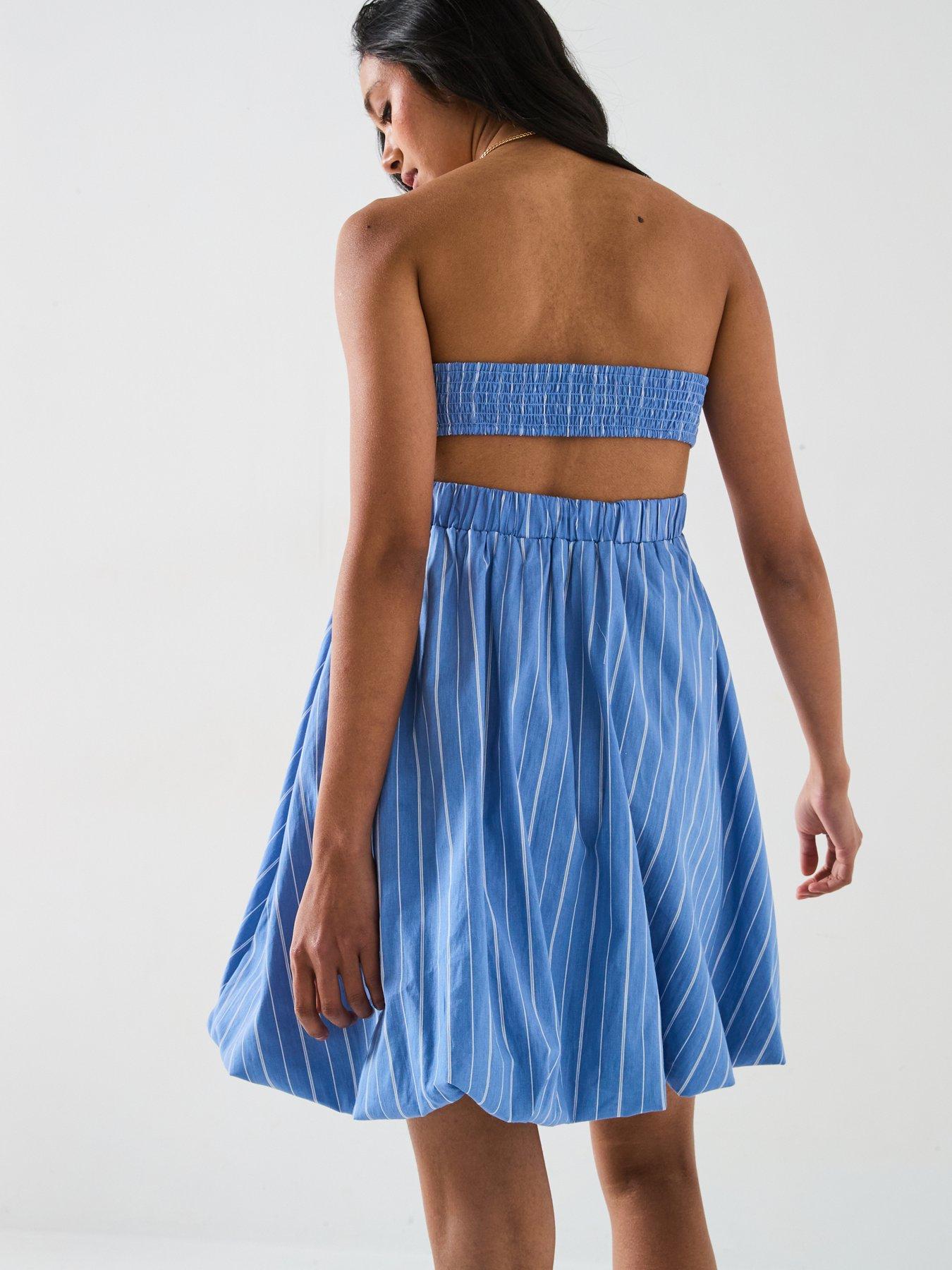 only-strapless-mini-dress-bluestillFront