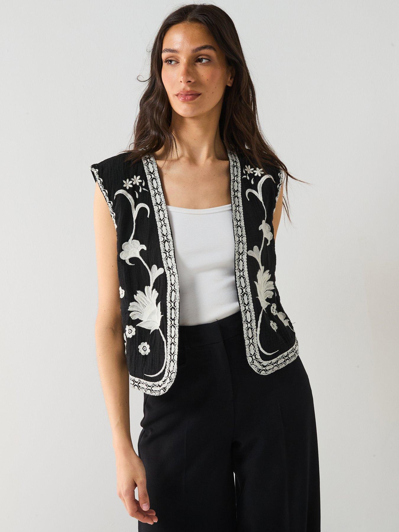 Image of Only Embelished Waistcoat - Black