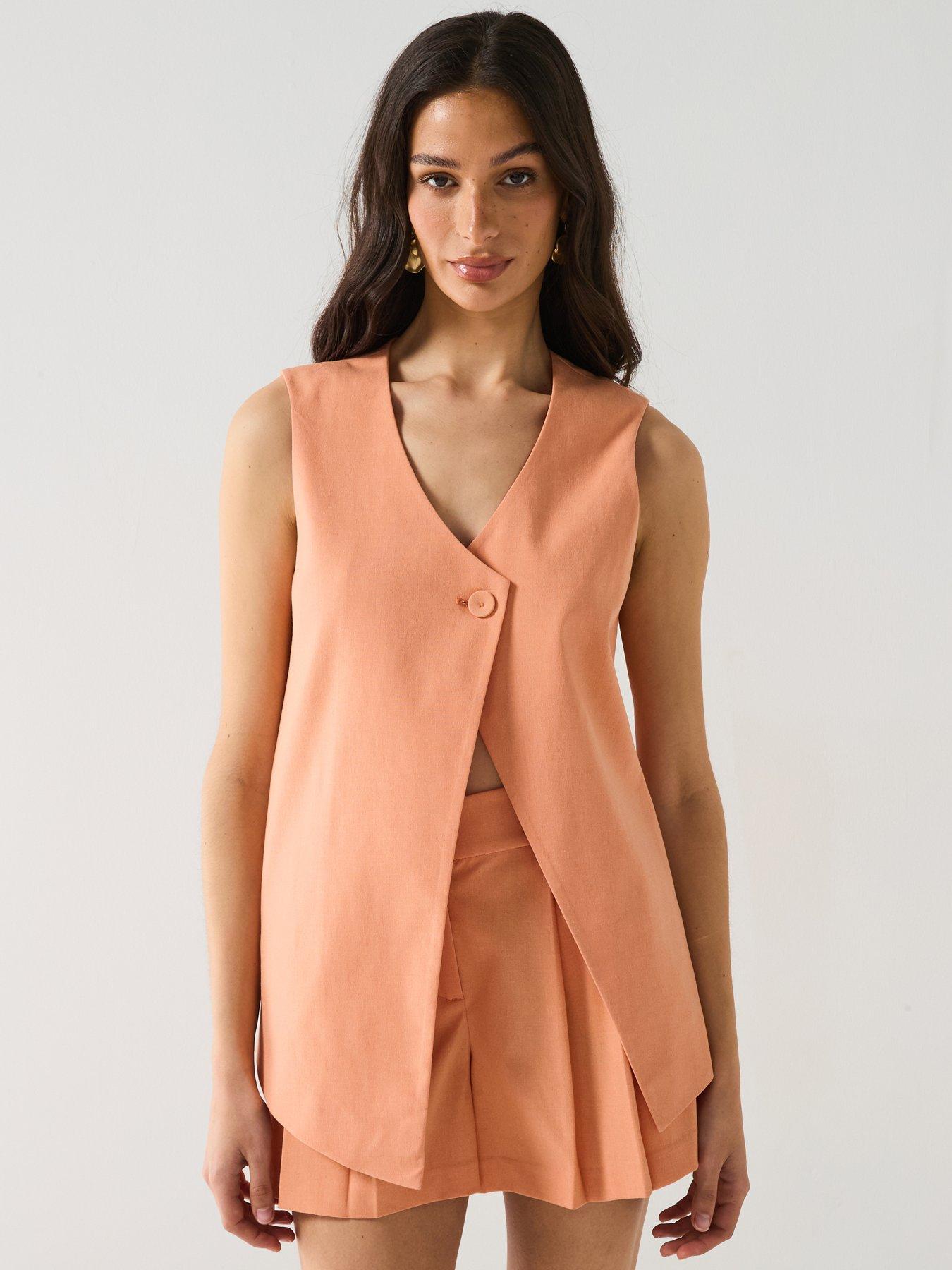Vero Moda Longline Waistcoat - Orange
