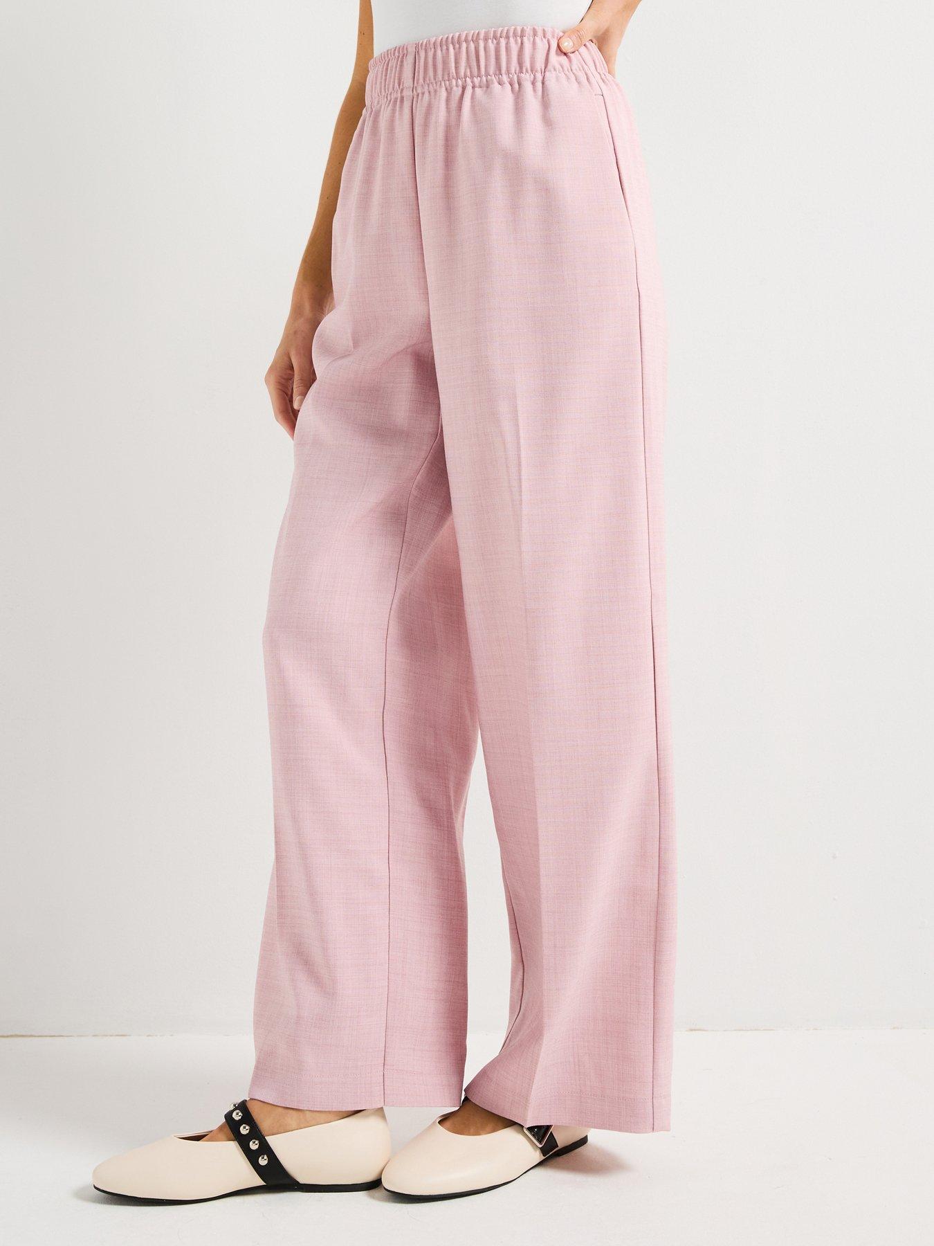 Image 1 of 5 of Vero Moda High Rise Loose Trousers - Pink