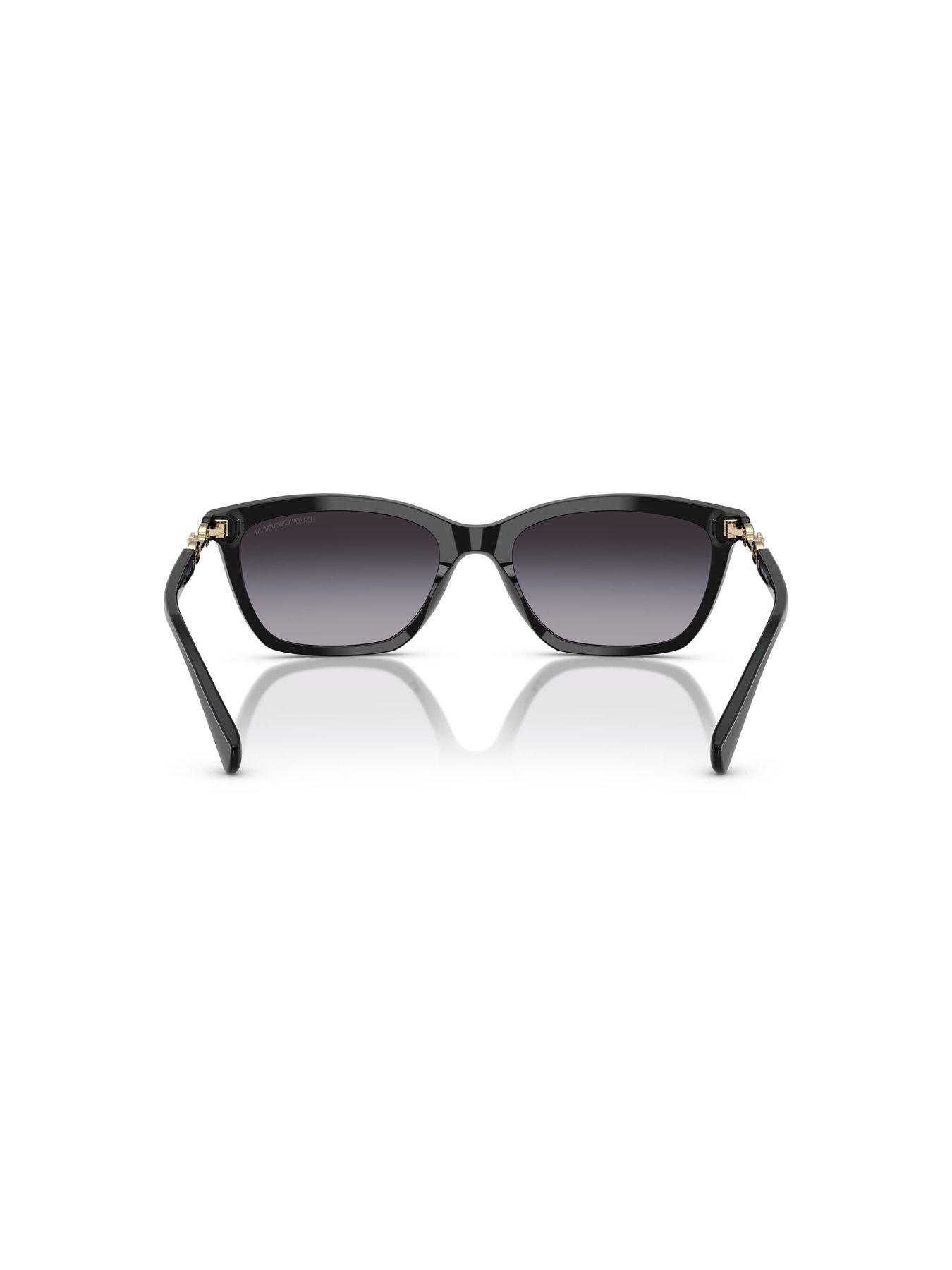 Image 4 of 4 of Emporio Armani Cat Eye Sunglasses- Black With Branded Arm Detail