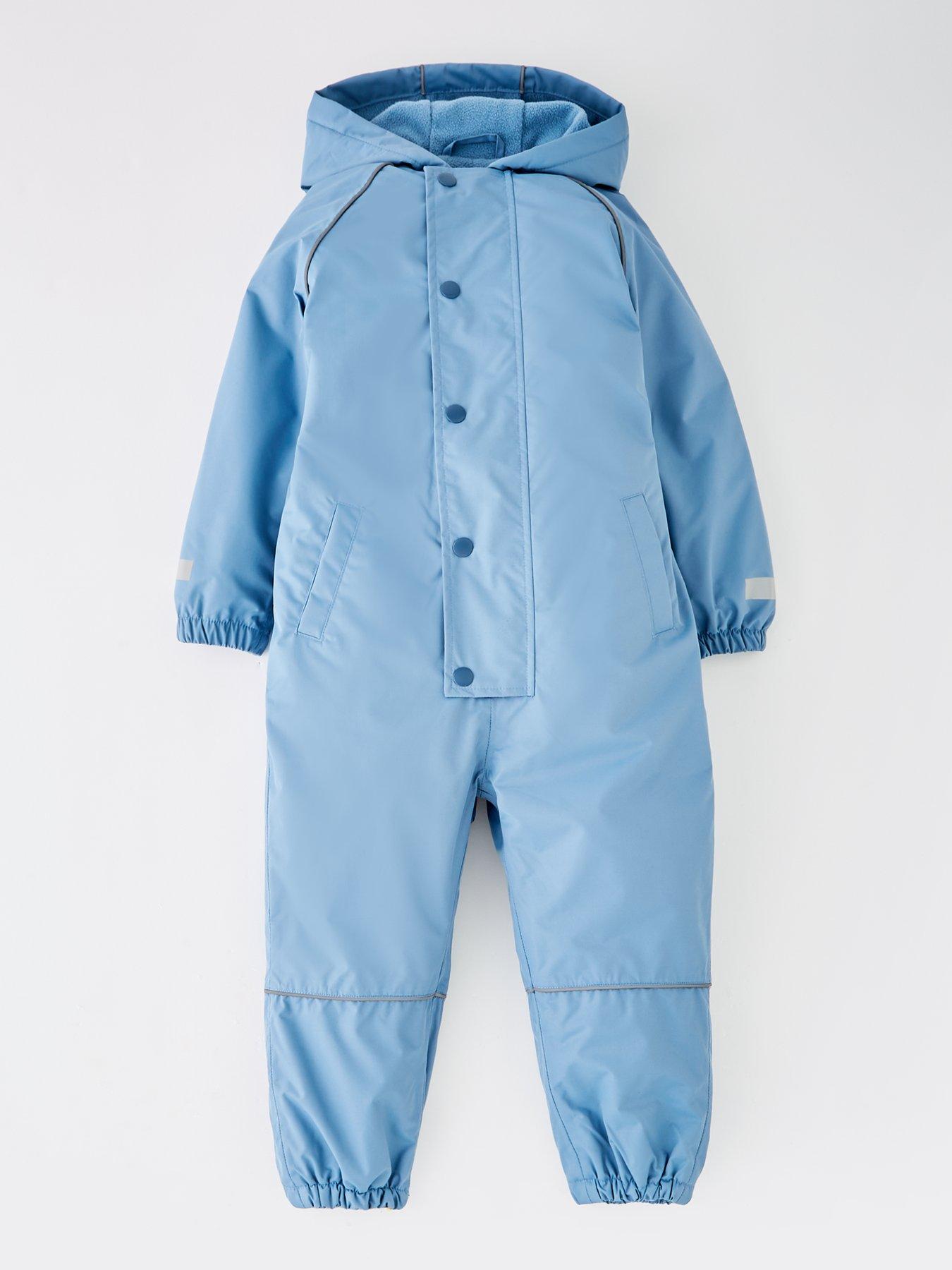 Mini V by Very Boys Fleece Lined Puddlesuit - Blue