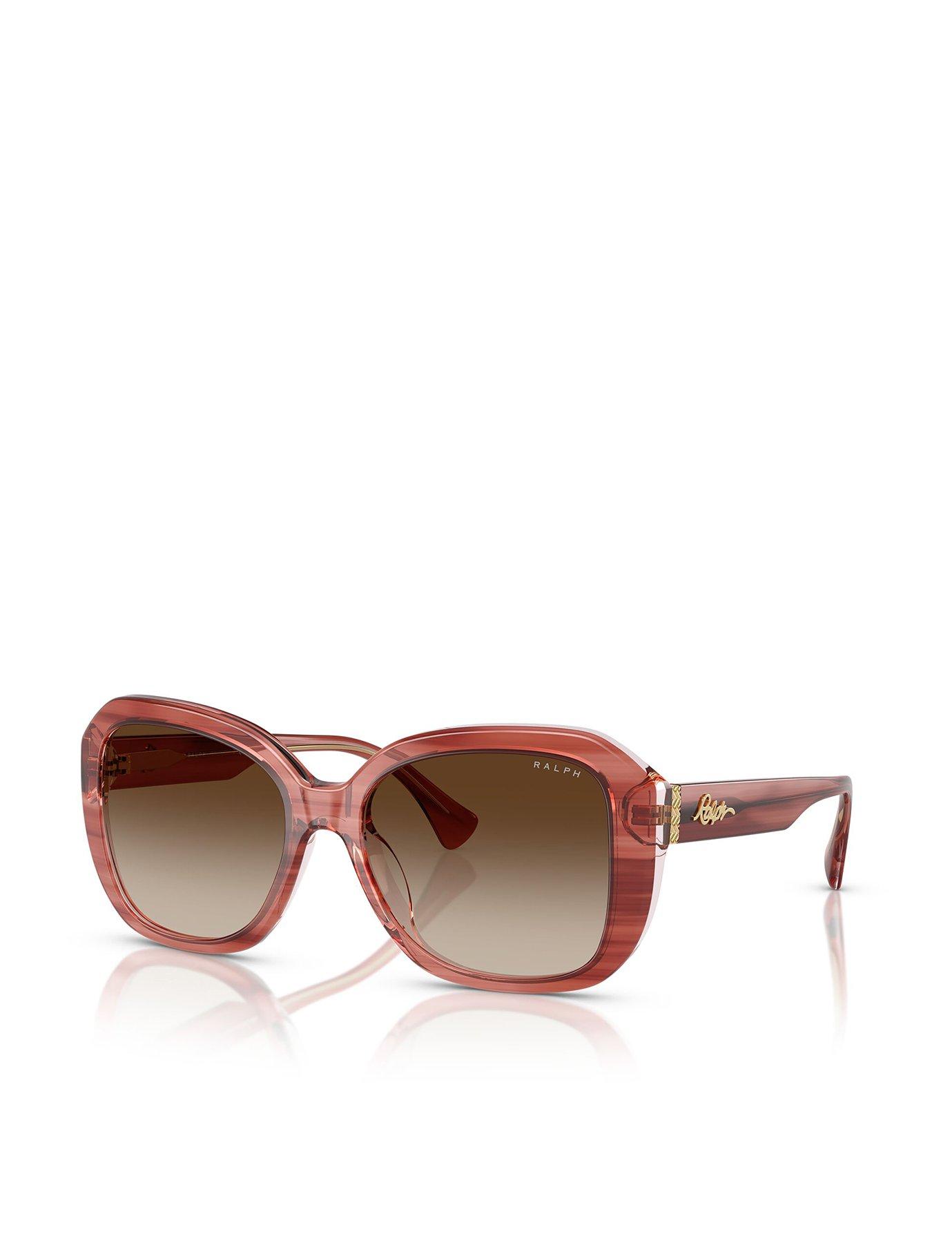 Image 1 of 4 of Ralph Square Sunglasses- Pink With Gradient Lens