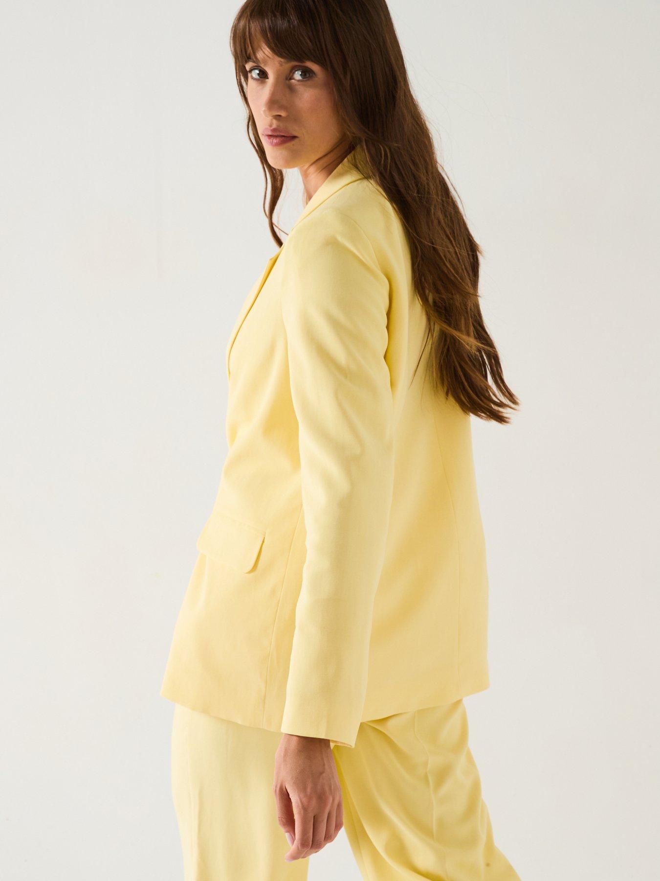 Image 2 of 6 of Vero Moda Loose Fit Blazer - Yellow