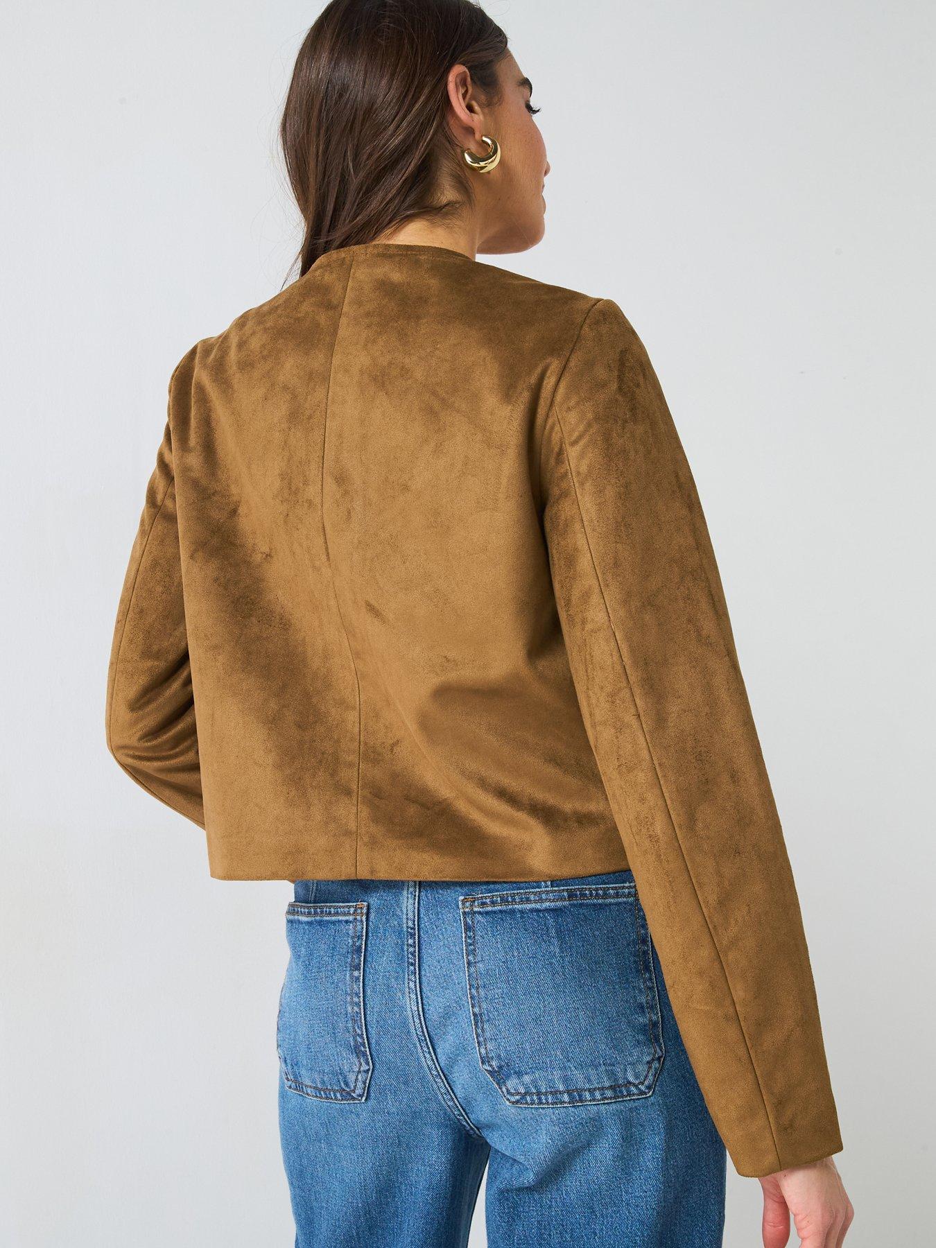 only-faux-suede-button-jacket-brownstillFront