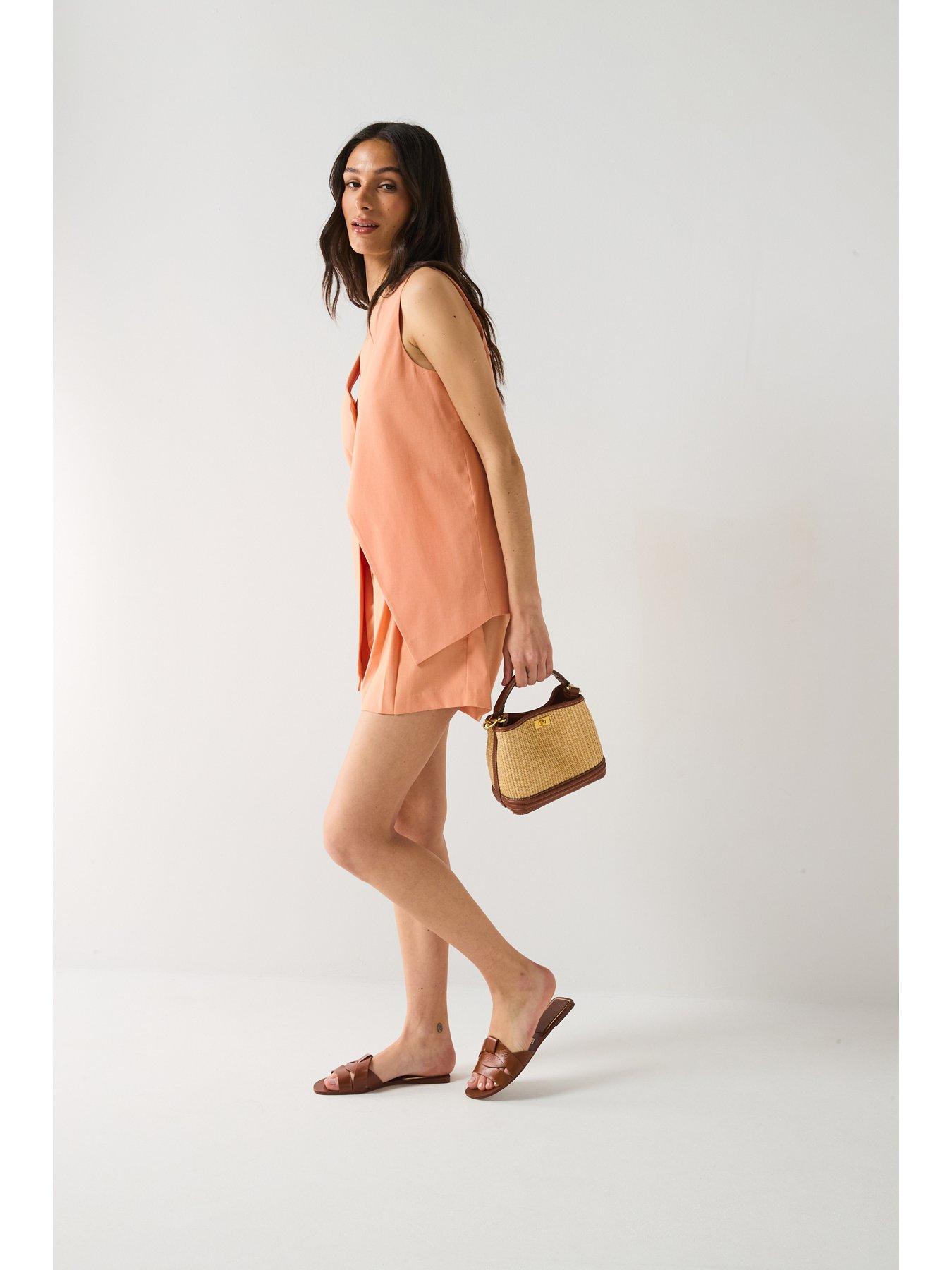 Image 5 of 6 of Vero Moda Tailored Shorts - Orange