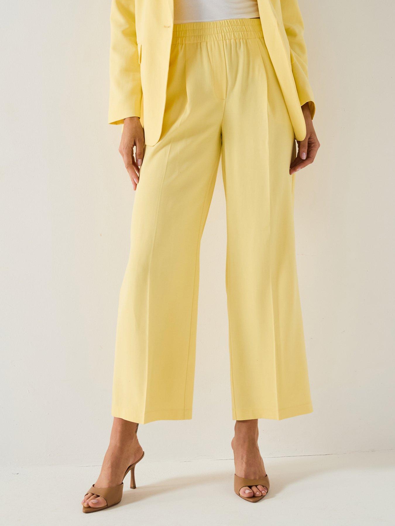 Vero Moda High Waist Pleated Trouser - Yellow