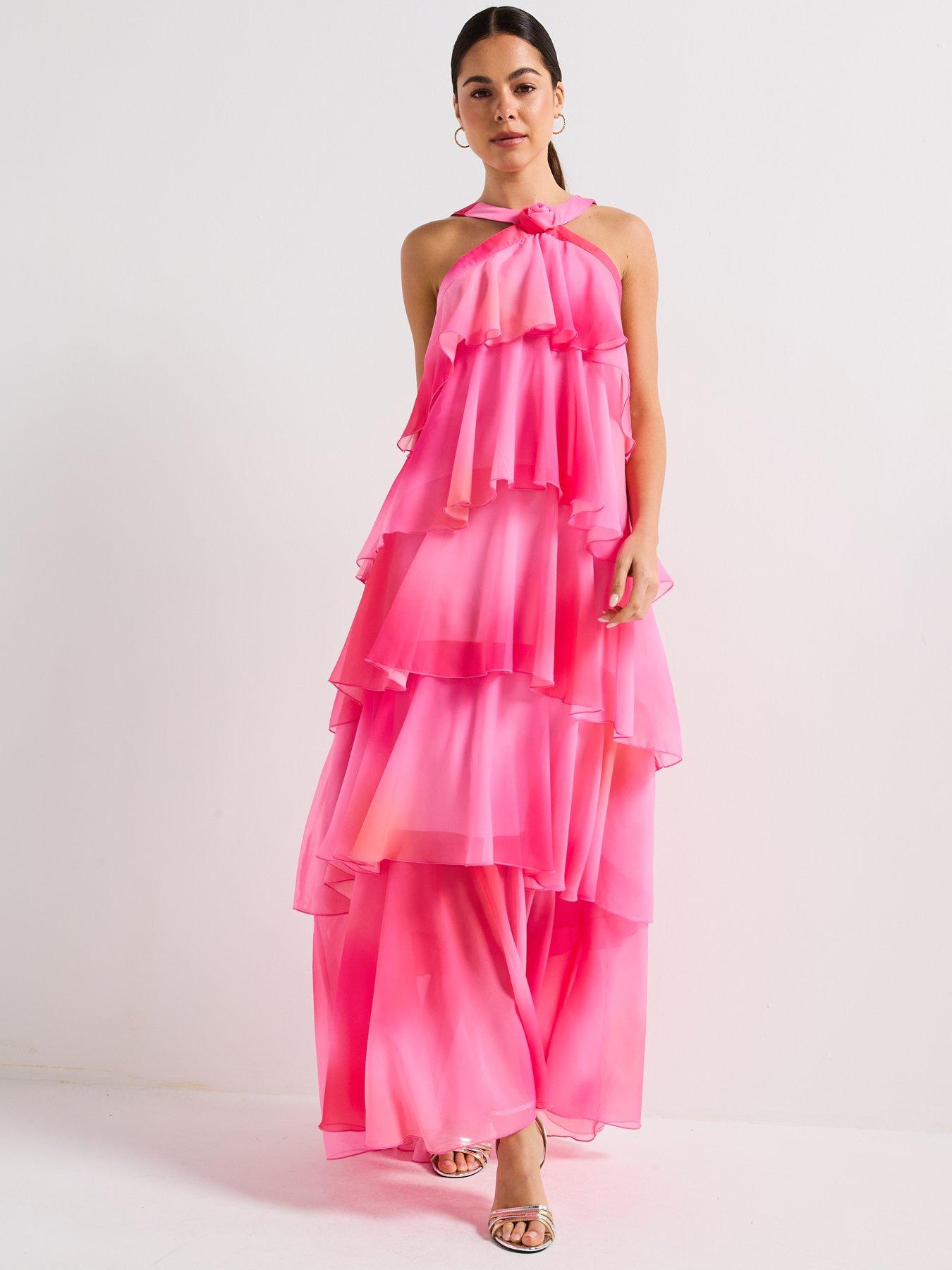 Image 5 of 6 of Vero Moda Ruffle Halter Neck Maxi Dress - Multi